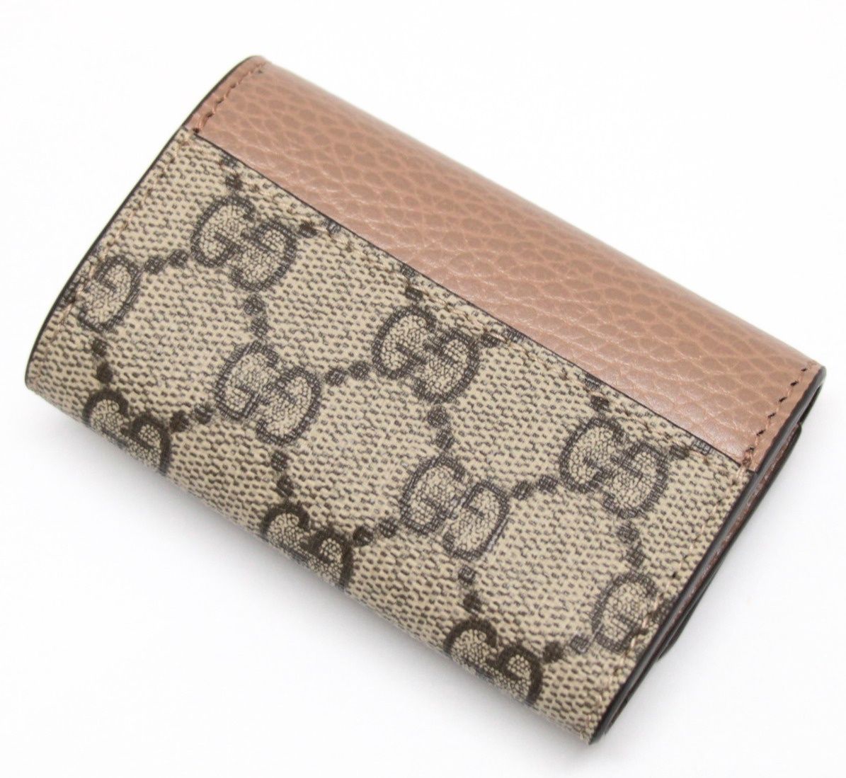 未使用 GUCCI グッチ キーケース GG柄 PVC×レザー ベージュ 【75557