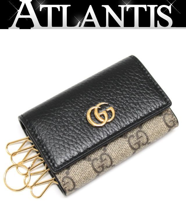未使用 GUCCI グッチ キーケース GG柄 PVC×レザー 黒 【75558】 - メルカリ