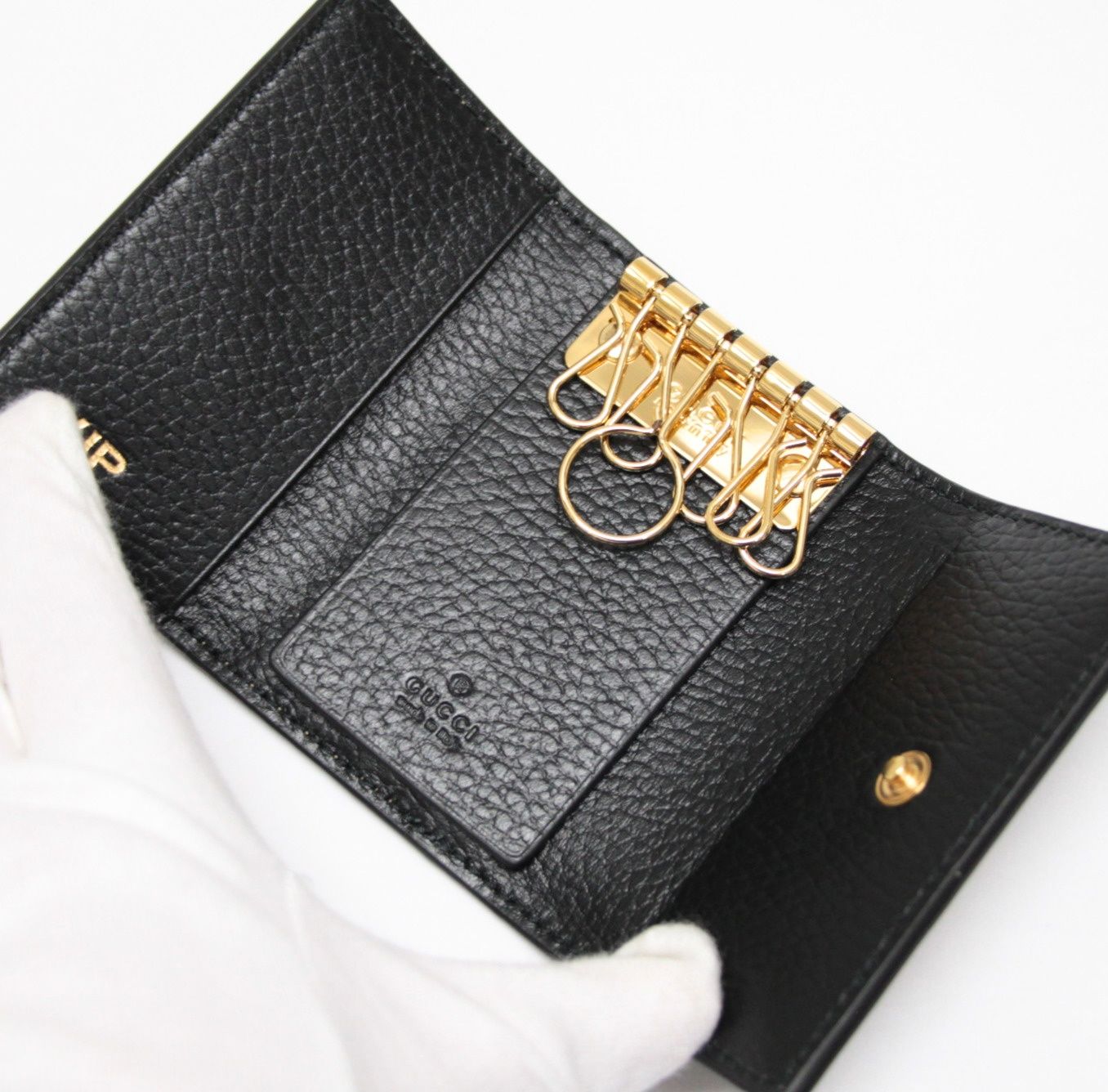 未使用 GUCCI グッチ キーケース GG柄 PVC×レザー 黒 【75558】 - メルカリ