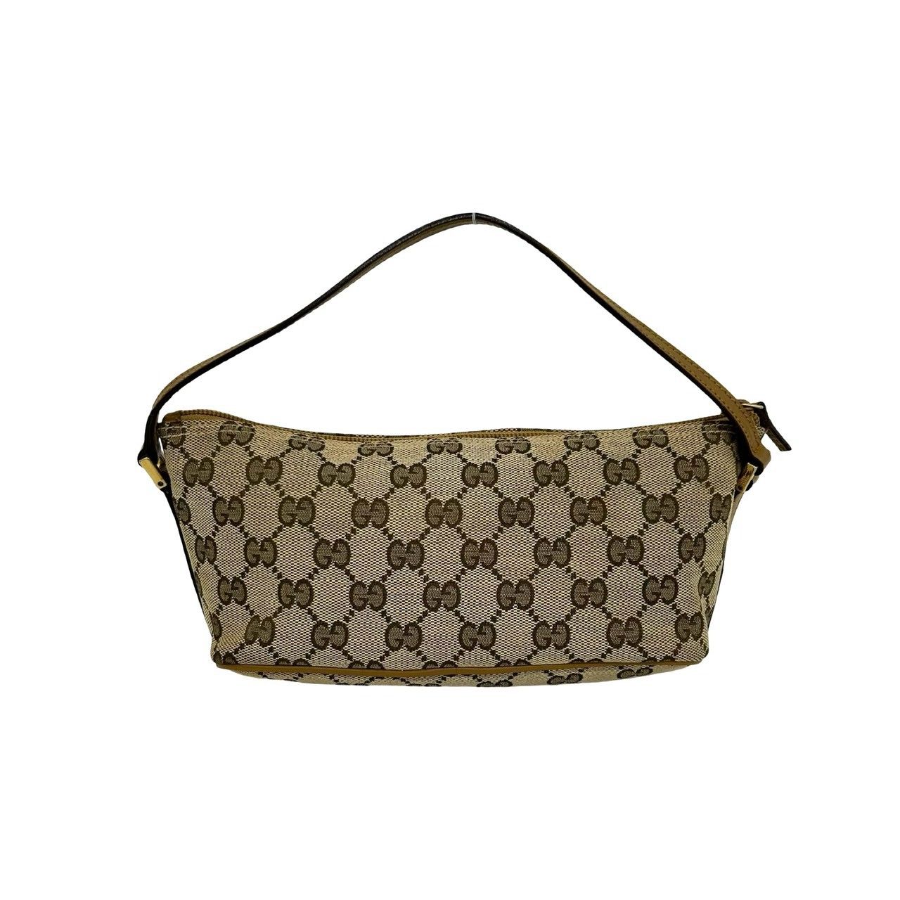 極 美品 希少品 GUCCI グッチ GG 柄 ロゴ プレート 金具 キャンバス