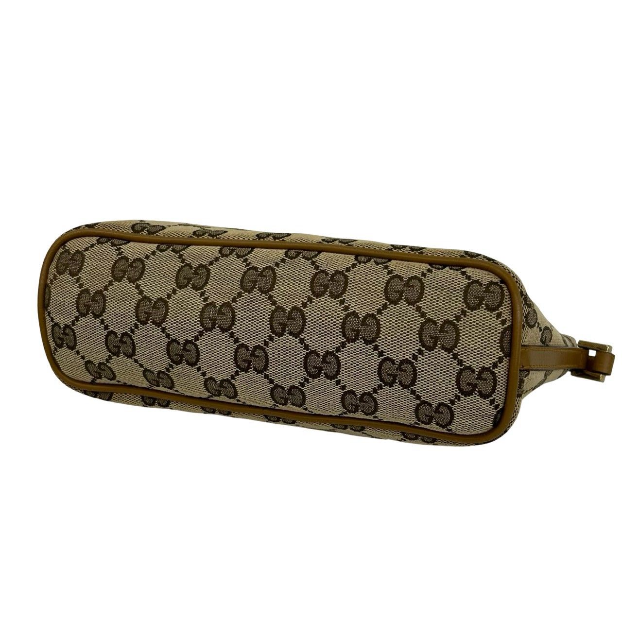 極 美品 希少品 GUCCI グッチ GG 柄 ロゴ プレート 金具 キャンバス