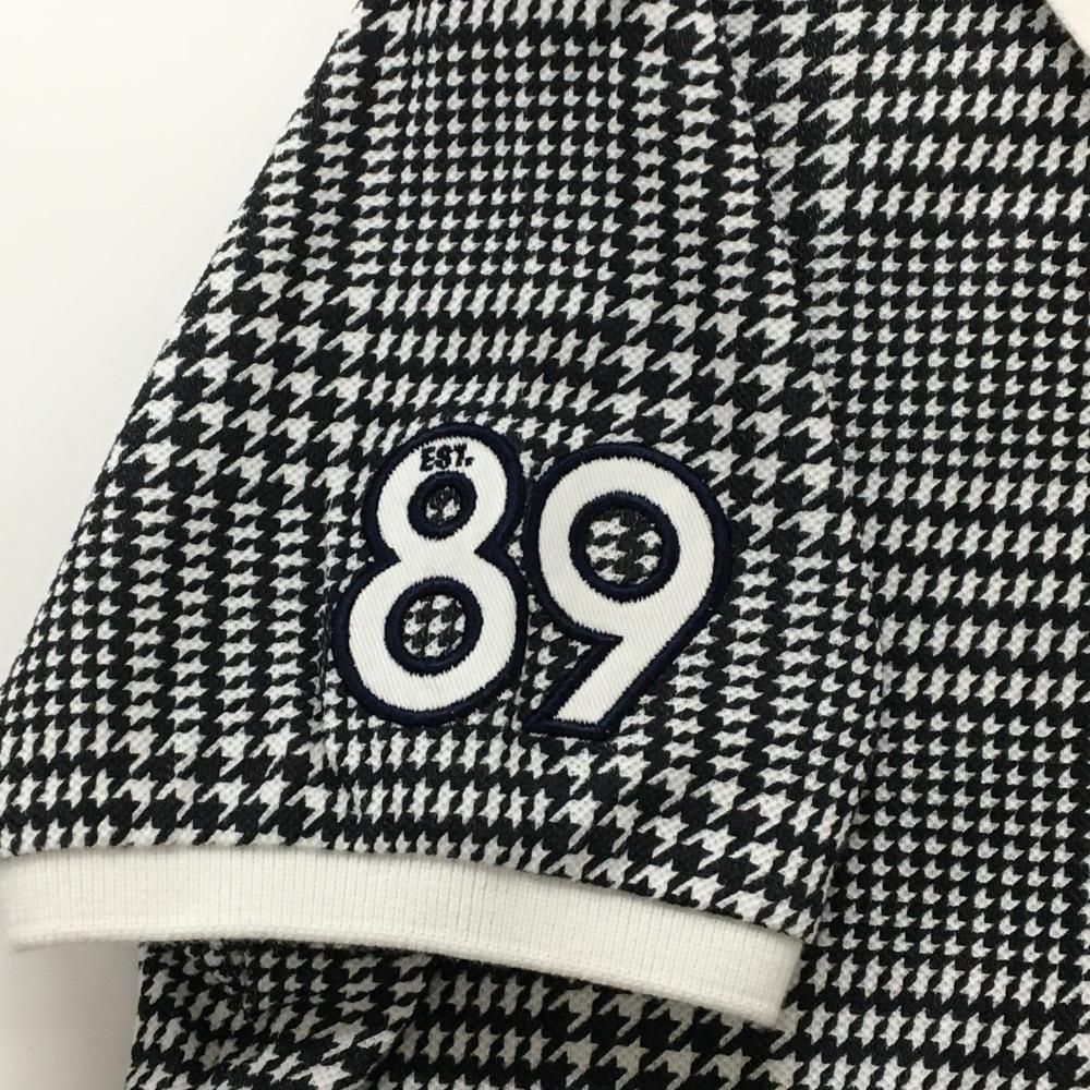 超美品】パーリーゲイツ 半袖ポロシャツ 白×ネイビー グレンチェック