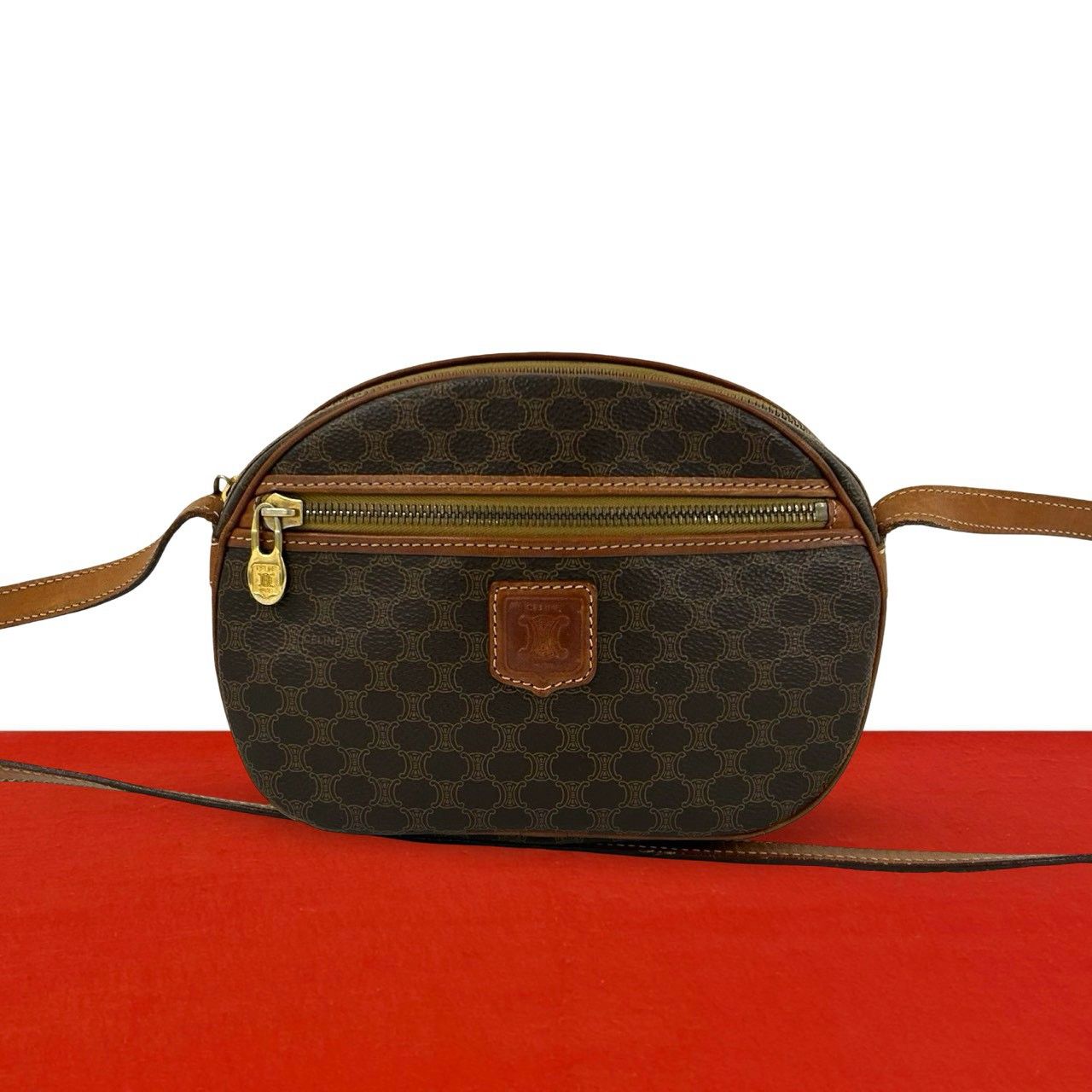 極 美品 CELINE セリーヌ ヴィンテージ マカダム ブラゾン トリオンフ