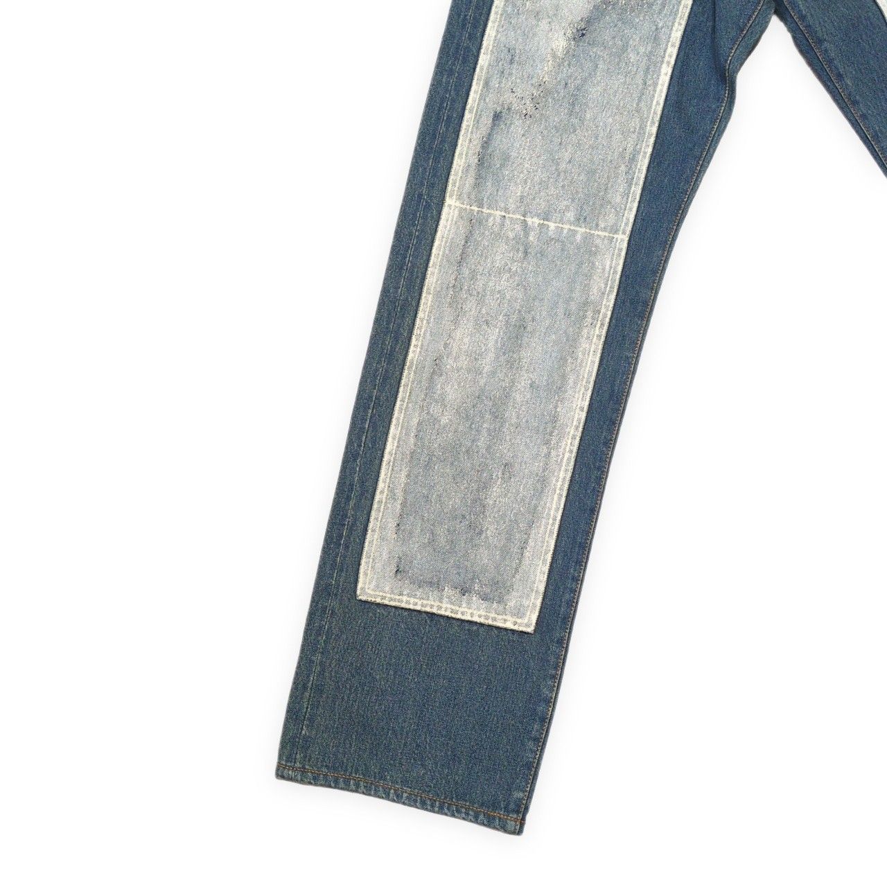 EVISU エヴィス Lot.0001 ダブルニーデニムパンツ ジーンズ ホワイトペイント バックポケットカモメ メンズ W30 EVISU エヴィス Lot.0001 ダブルニーデニムパンツ ジーンズ ホワイト