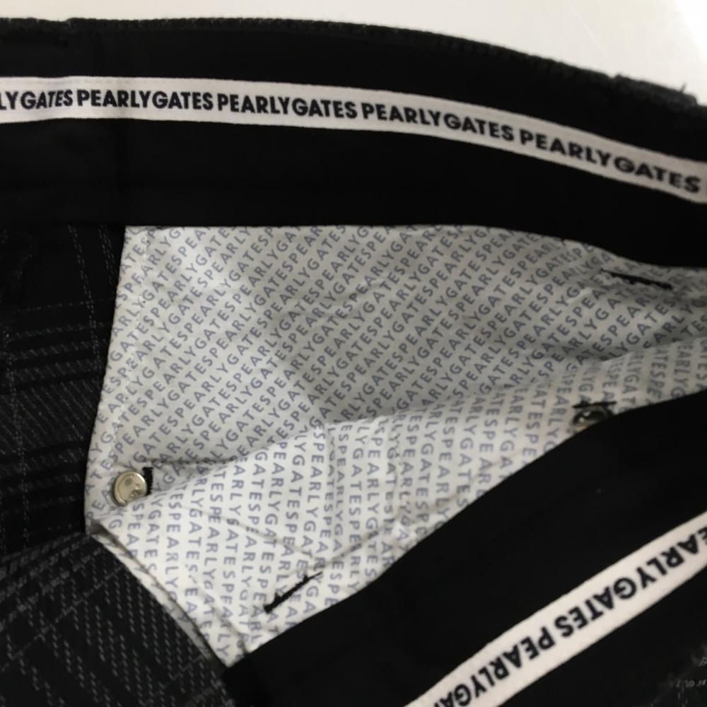 超美品】パーリーゲイツ ハーフパンツ 黒×グレー チェック ロゴ