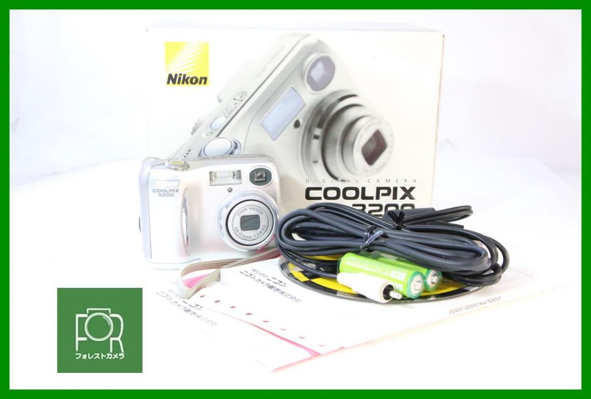 【動作保証・点検済】極上品■到着後即使える■Nikon COOLPIX 3200■単三電池対応■電池・128MB SDカード・箱付き■11357
