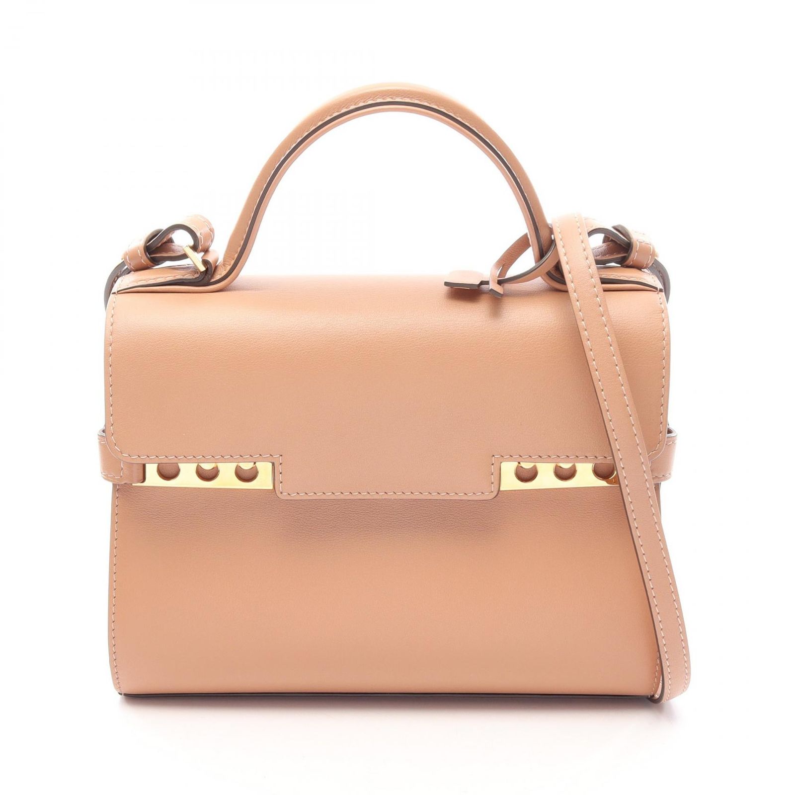 デルヴォー Delvaux ハンドバッグ タンペート ミニ 2WAY ピンクブラウン レザー タンペート ミニ レディース Used A