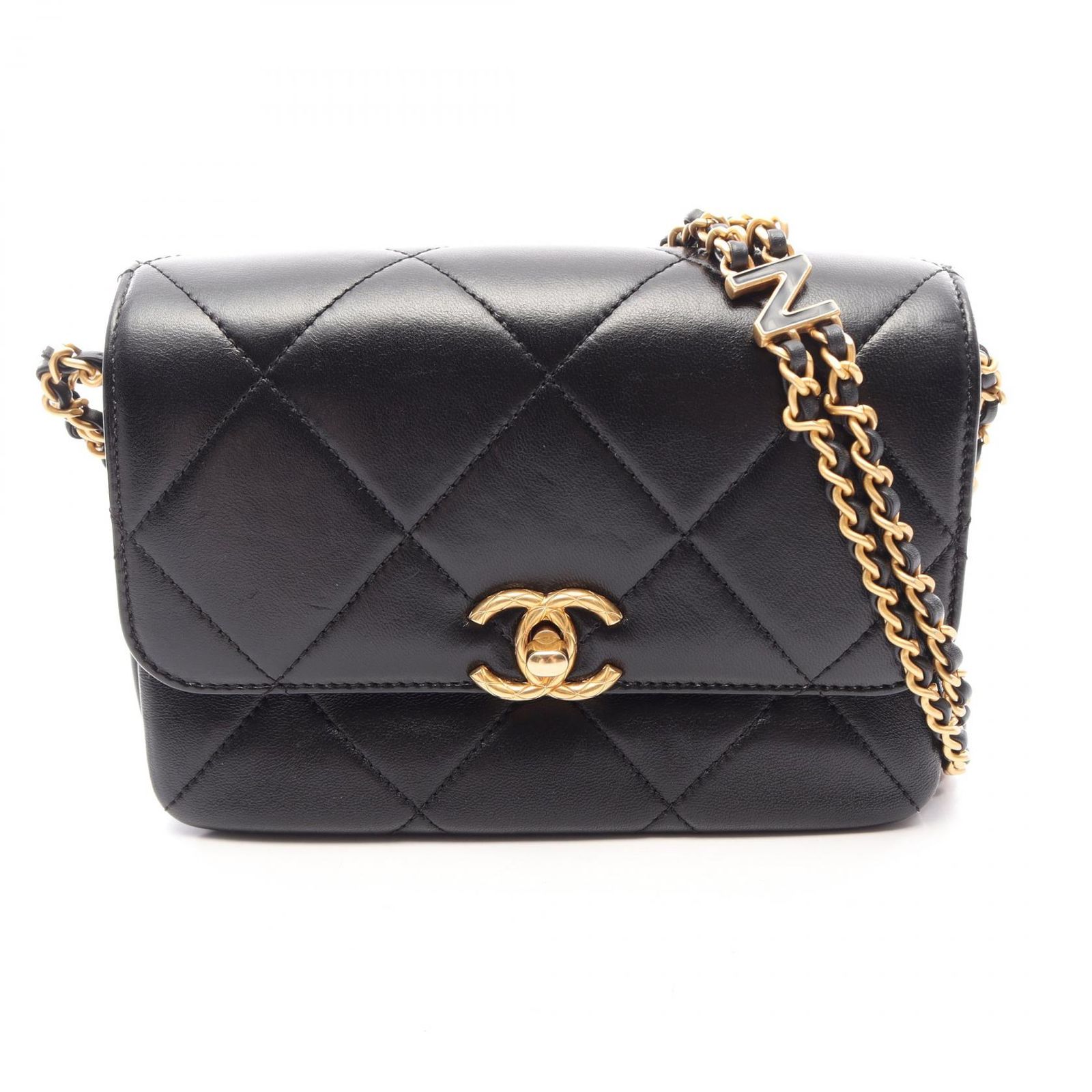 シャネル CHANEL ショルダーバッグ マトラッセ スモールフラップ AS4862 ブラック ラムスキン（羊革） マトラッセ スモールフラップ チェーンショルダー レディース