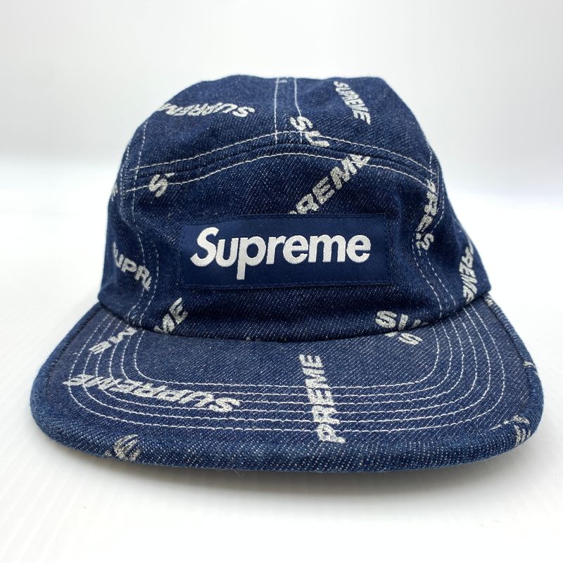 中古品】 Supreme シュプリーム 17SS DENIM LOGO CAMP CAP デニム ロゴ