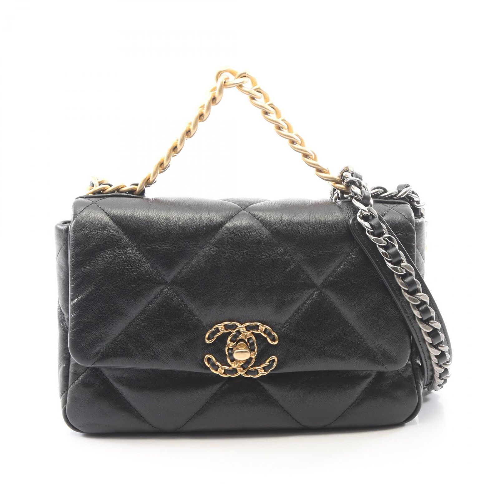 シャネル CHANEL ショルダーバッグ 19 ディズヌフ マトラッセ AS1160 ブラック レザー CHANEL19 マトラッセ チェーンショルダー レディース Used A