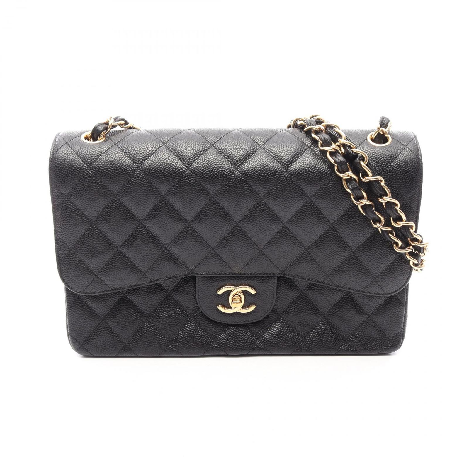 シャネル CHANEL ショルダーバッグ デカマトラッセ30 クラシック ラージ Wフラップ A58600 ブラック キャビアスキン(グレインドカーフ) デカマトラッセ チェーンショルダー