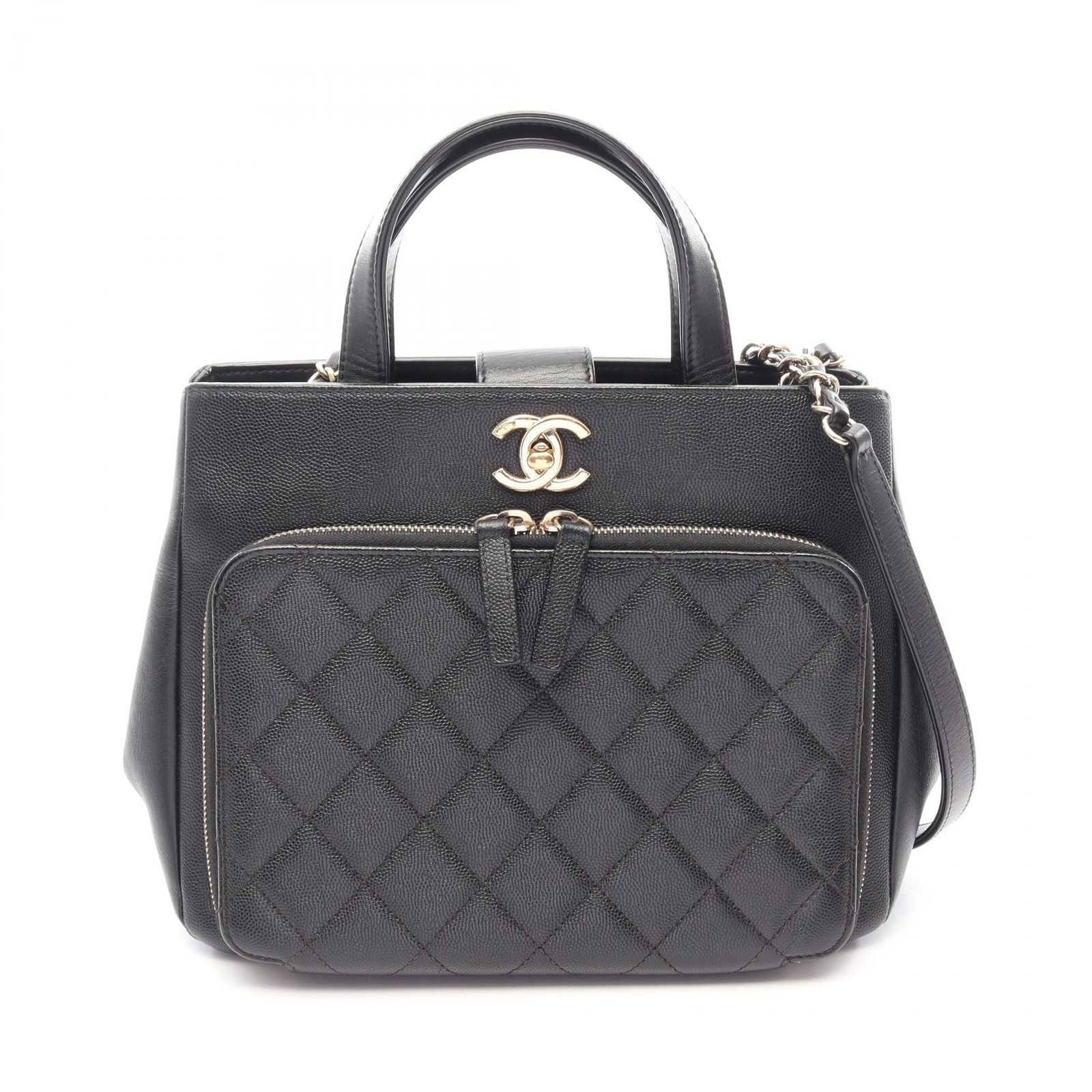 シャネル CHANEL ショルダーバッグ ビジネスアフィニティ マトラッセ 2WAY A93750 ブラック キャビアスキン(グレインドカーフ) レザー マトラッセ ビジネス アフィニティ 2wayハンドバッグ