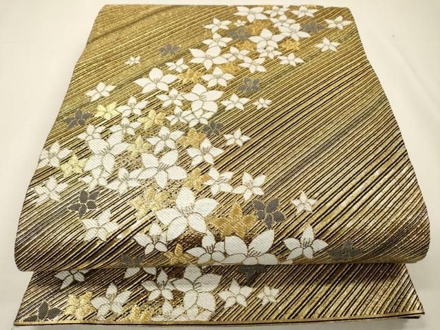 平和屋着物▽両面 六通柄袋帯 舞花 金糸 正絹 逸品 DABH7490fe - メルカリ