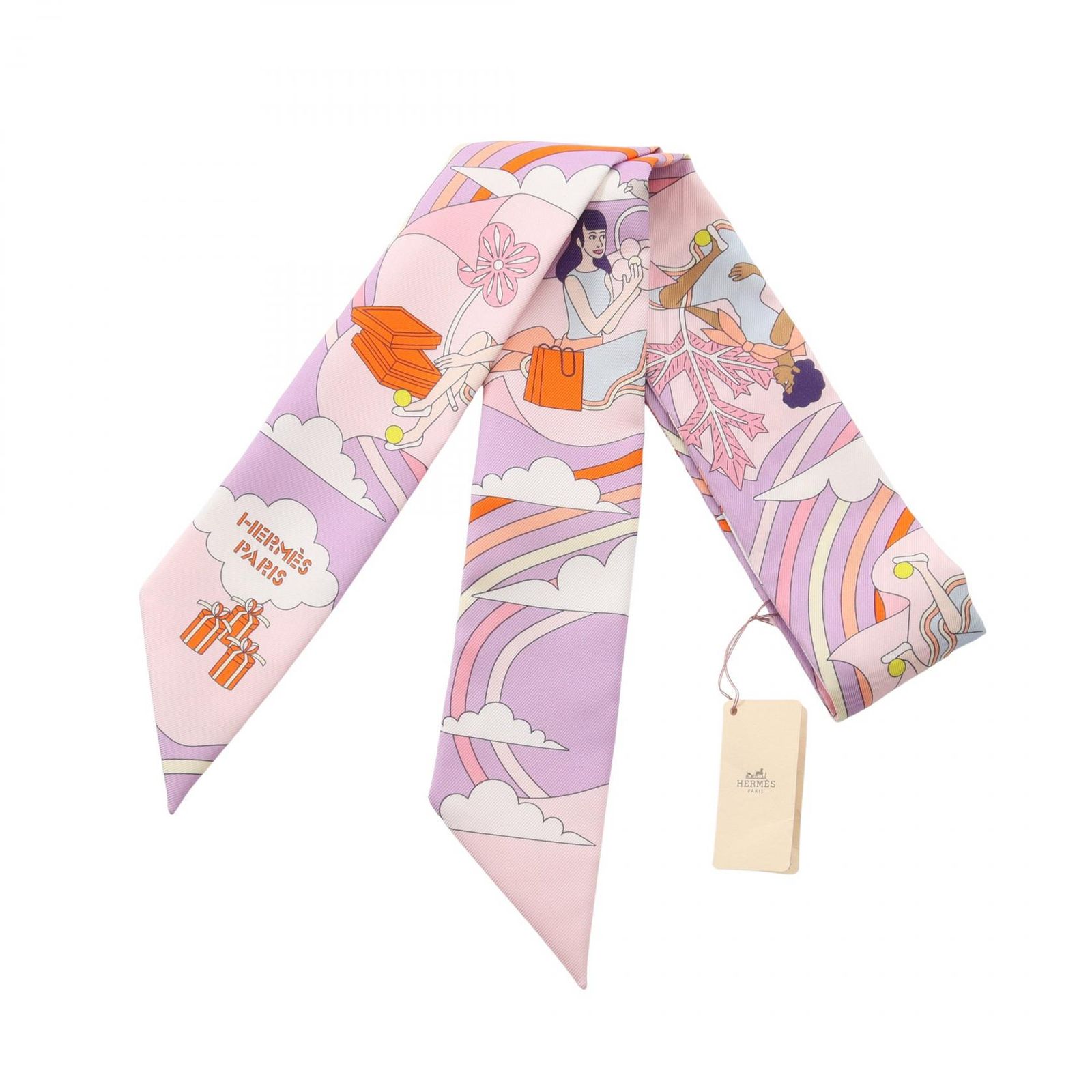 エルメス HERMES スカーフ ツイリー Carres Volants リボン シルク
