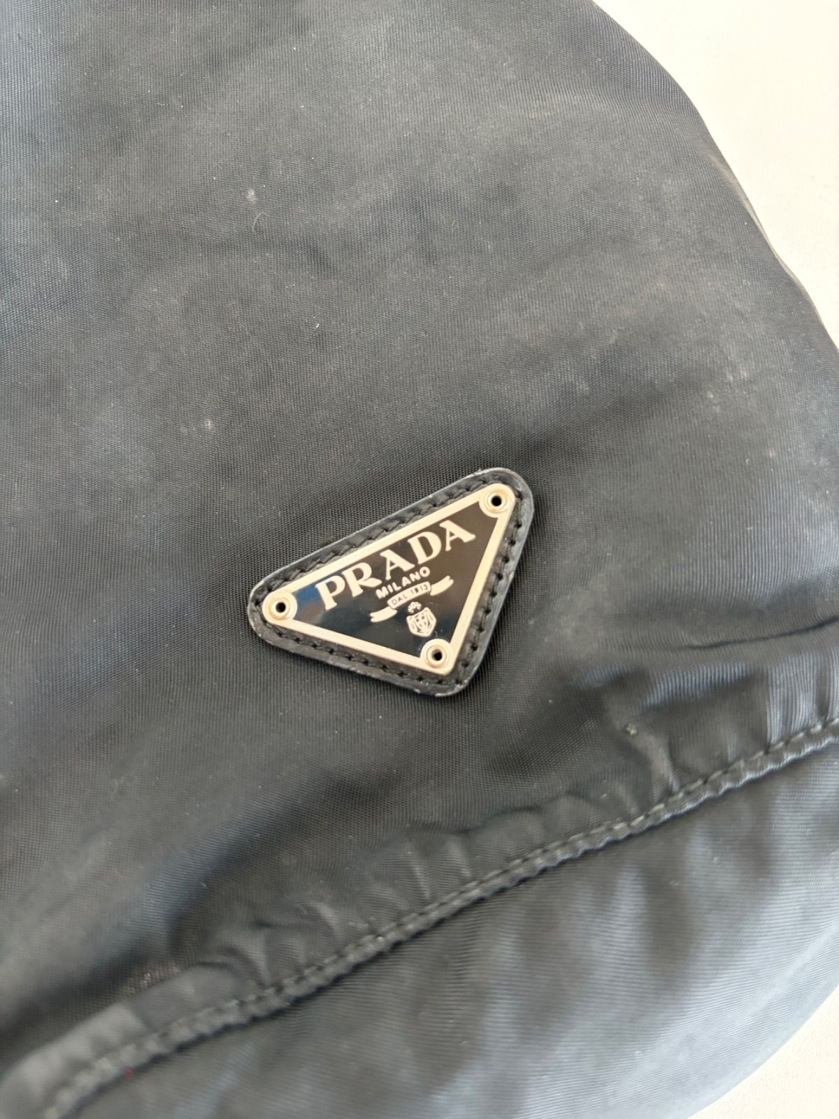 PRADA プラダ テスートナイロン 巾着ポーチ ミニポーチ ブラック 三角