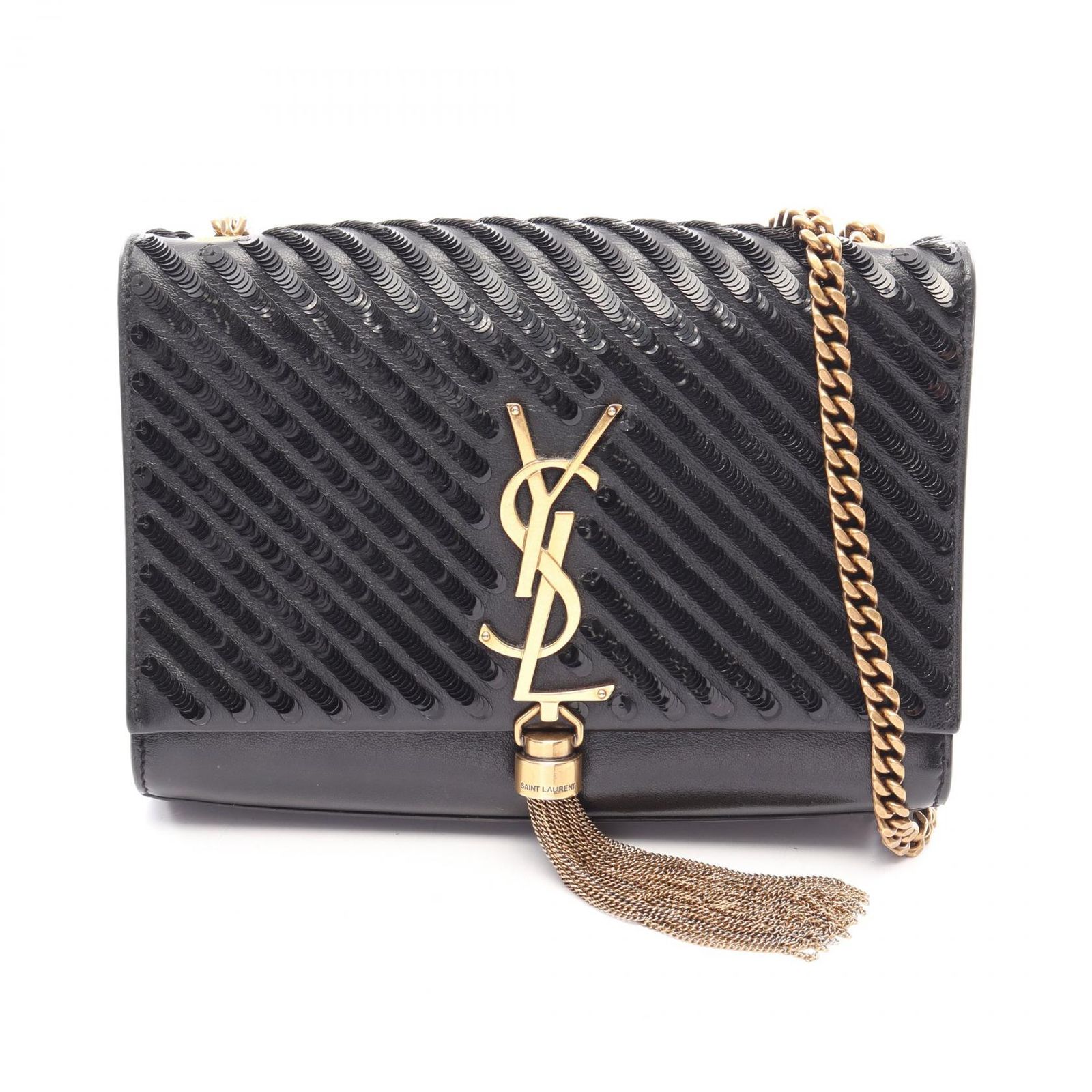 サンローランパリ SAINT LAURENT PARIS ショルダーバッグ ケイト タッセル 513568 ブラック レザー ケイト タッセル スモール レディース Used A