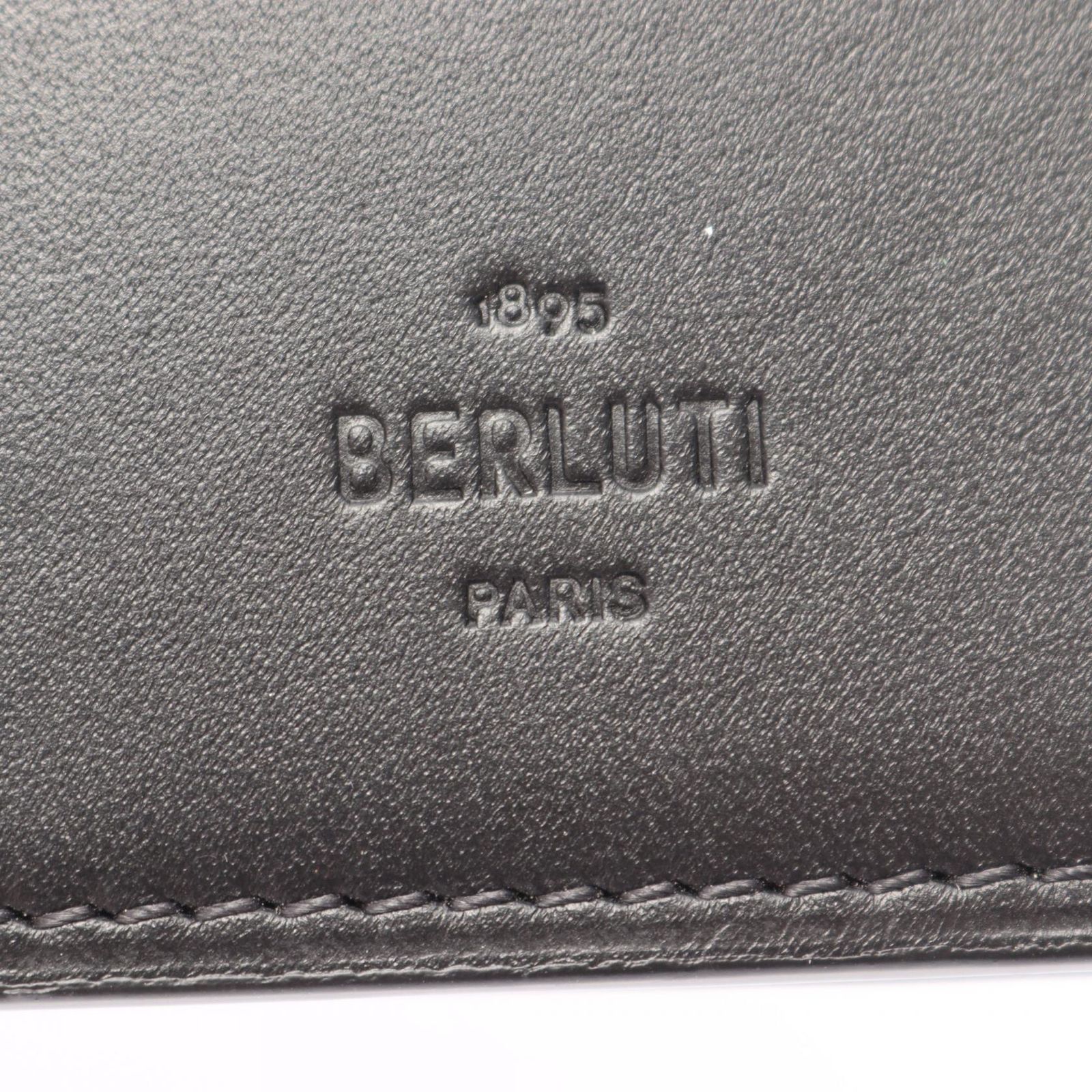 ベルルッティ Berluti 二つ折り長財布 カリグラフィ サンタル ブラック