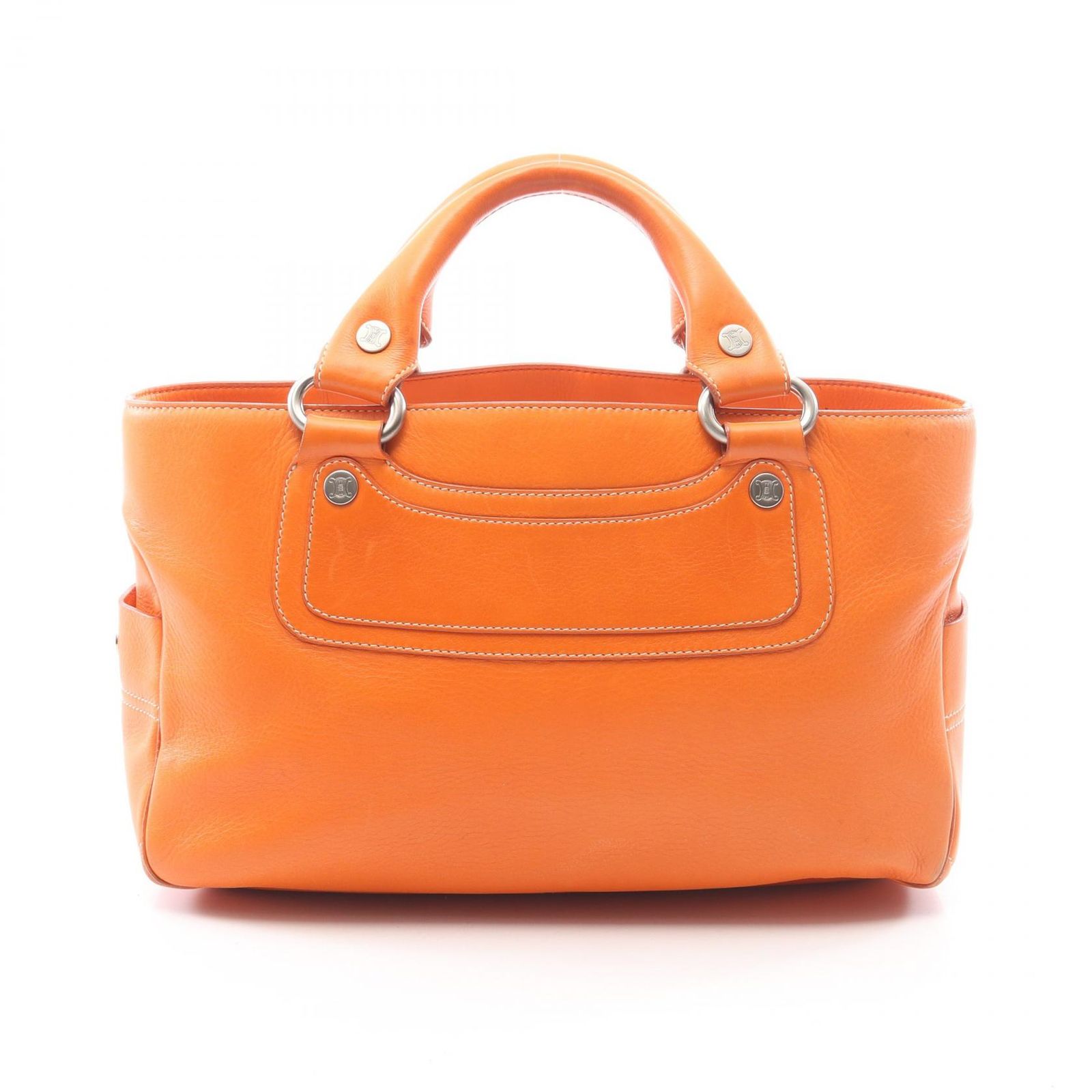 セリーヌ CELINE ハンドバッグ ブギーバッグ オレンジ レザー ブギーバッグ ハンドバッグ レディース Used B