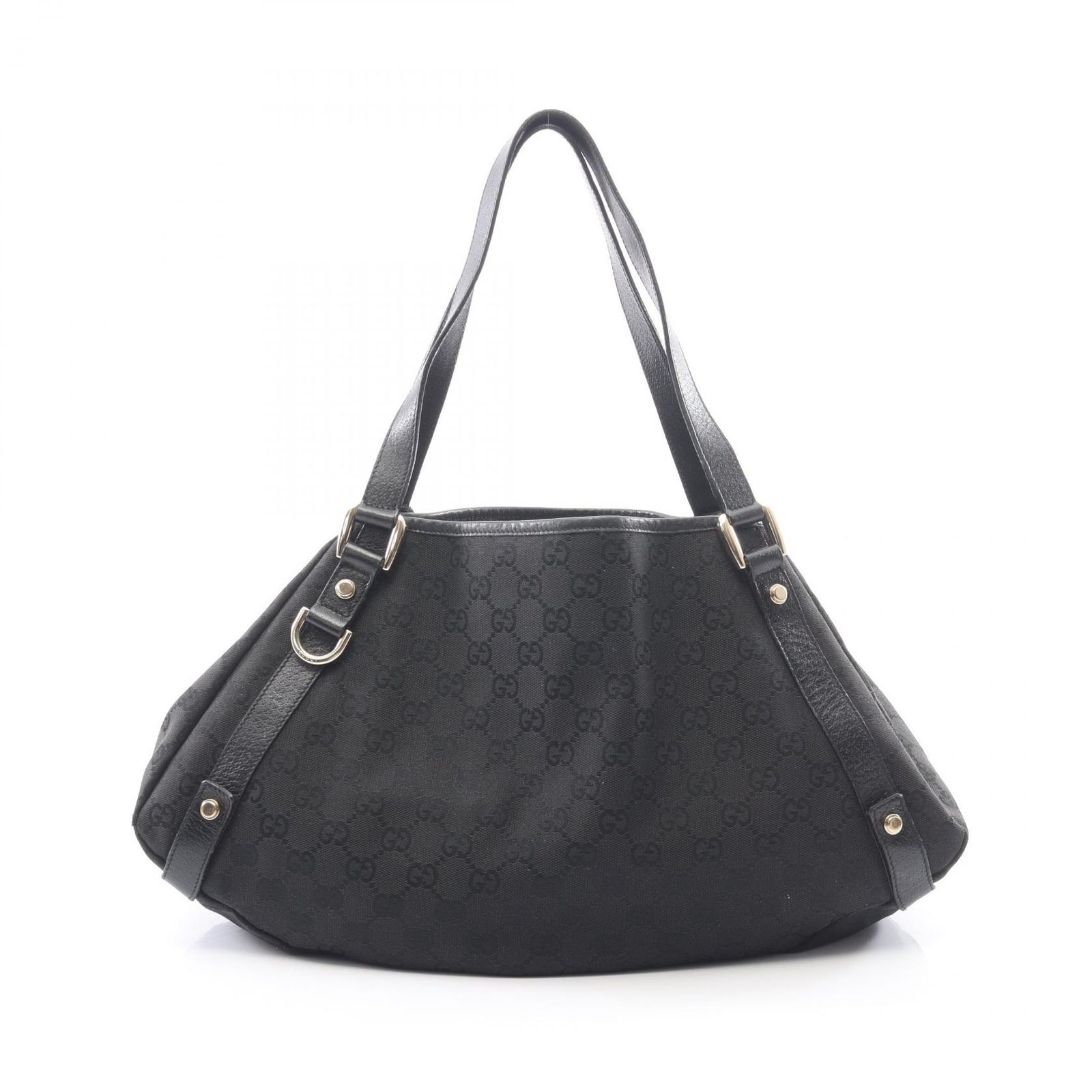グッチ GUCCI ショルダーバッグ アビー GGキャンバス 130736 ブラック キャンバス レザー アビー トートバッグ レディース Used B