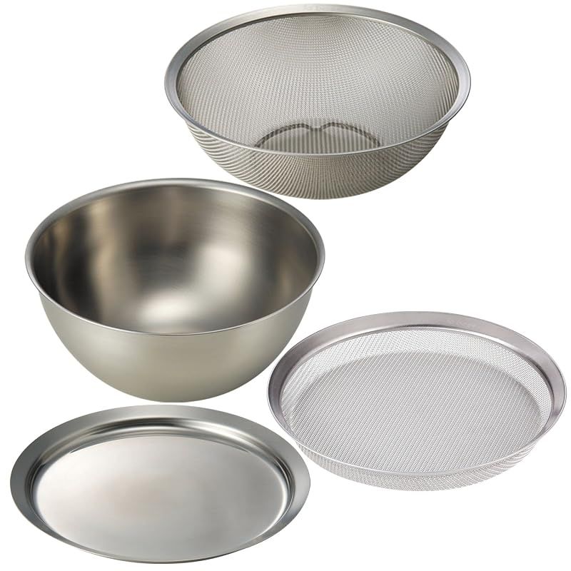 【新品】 ラバーゼ 燕三条 ステンレスボウル&ざる&プレート&浅型ざる 4点セット 日本製 la base 有元葉子 LLM-8717