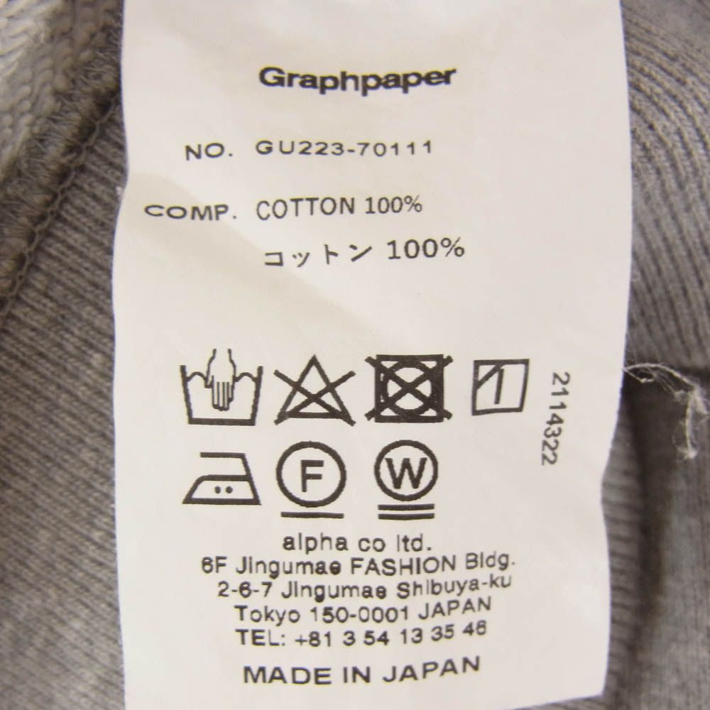 GRAPHPAPER グラフペーパー 22AW GU223-70111 x LOOPWHEELER ループ