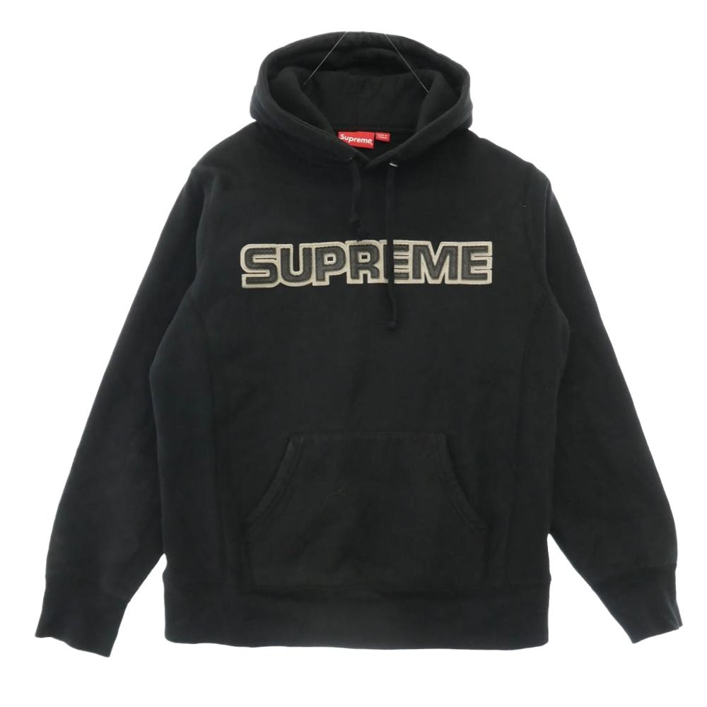 Supreme シュプリーム 18AW Perforated Leather Hooded Sweatshirt