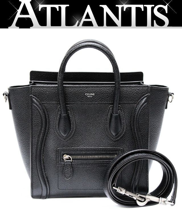 セリーヌ CELINE ラゲージ ナノショッパー 2WAYバッグ レザー 黒