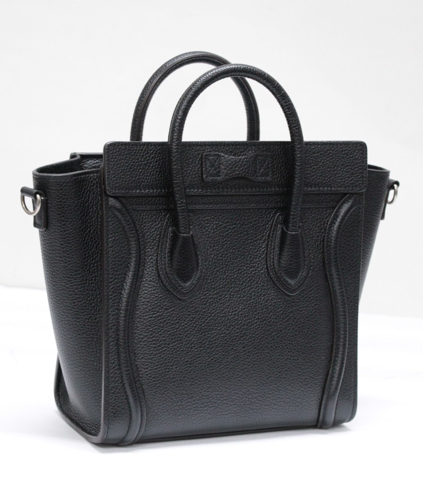 CELINE ラゲージナノ　ブラック セリーヌ CELINE ラゲージ ナノショッパー 2WAYバッグ レザー 黒