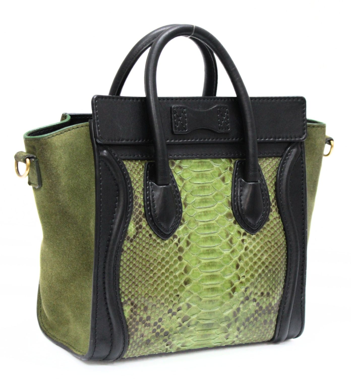 CELINE セリーヌ ラゲージ ナノショッパー 2WAYバッグ パイソン×レザー