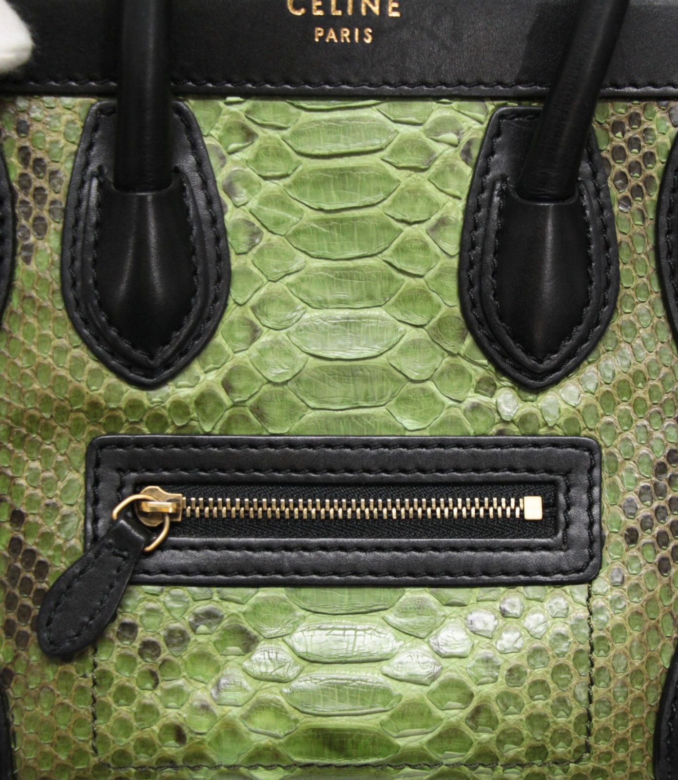 CELINE セリーヌ ラゲージ ナノショッパー 2WAYバッグ パイソン×レザー