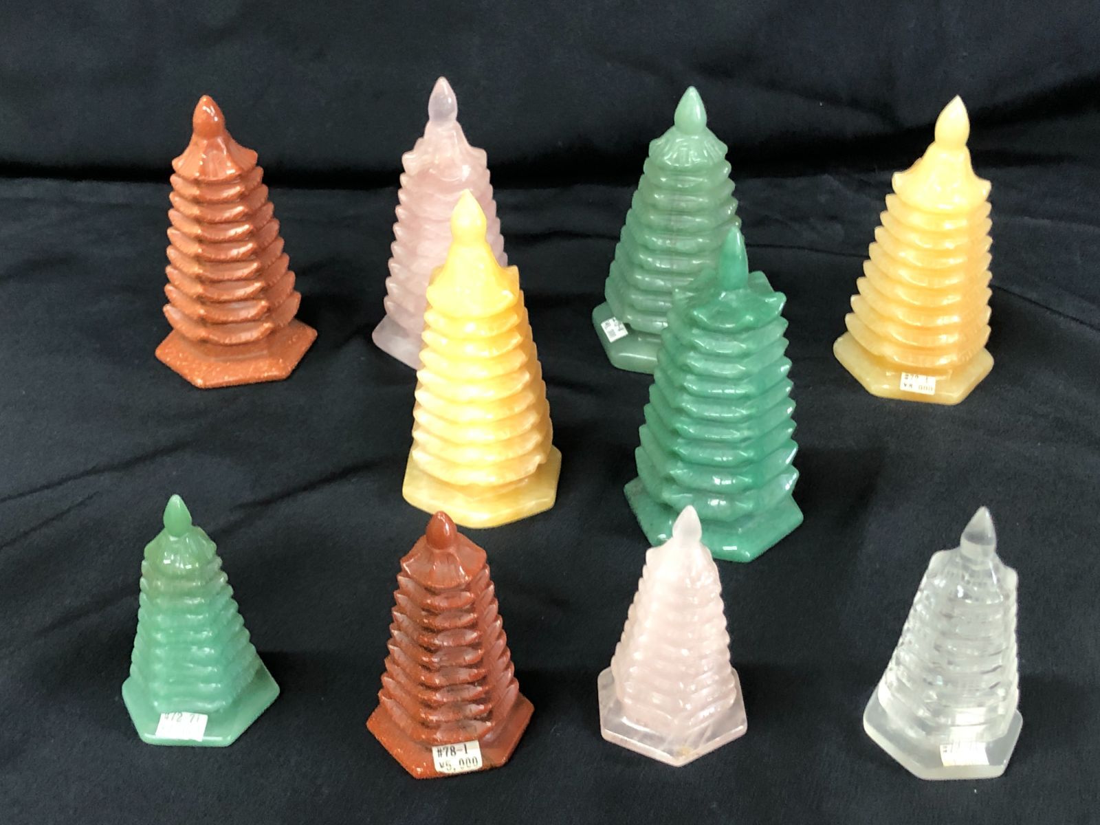 天然石　水晶　文昌塔　風水　縁起物　３点まとめて　Ｖ　6874 天然石風水BOX（文昌塔） - メルカリ