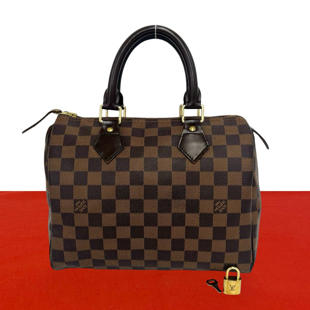 極 美品 鍵付き LOUIS VUITTON ルイヴィトン スピーディ 25 ダミエ 柄