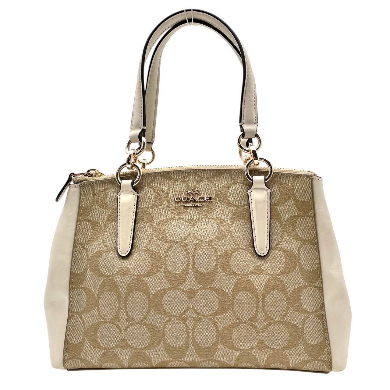 新品 COACH コーチ ショルダーバッグ キャンバス シグネチャー レザー 