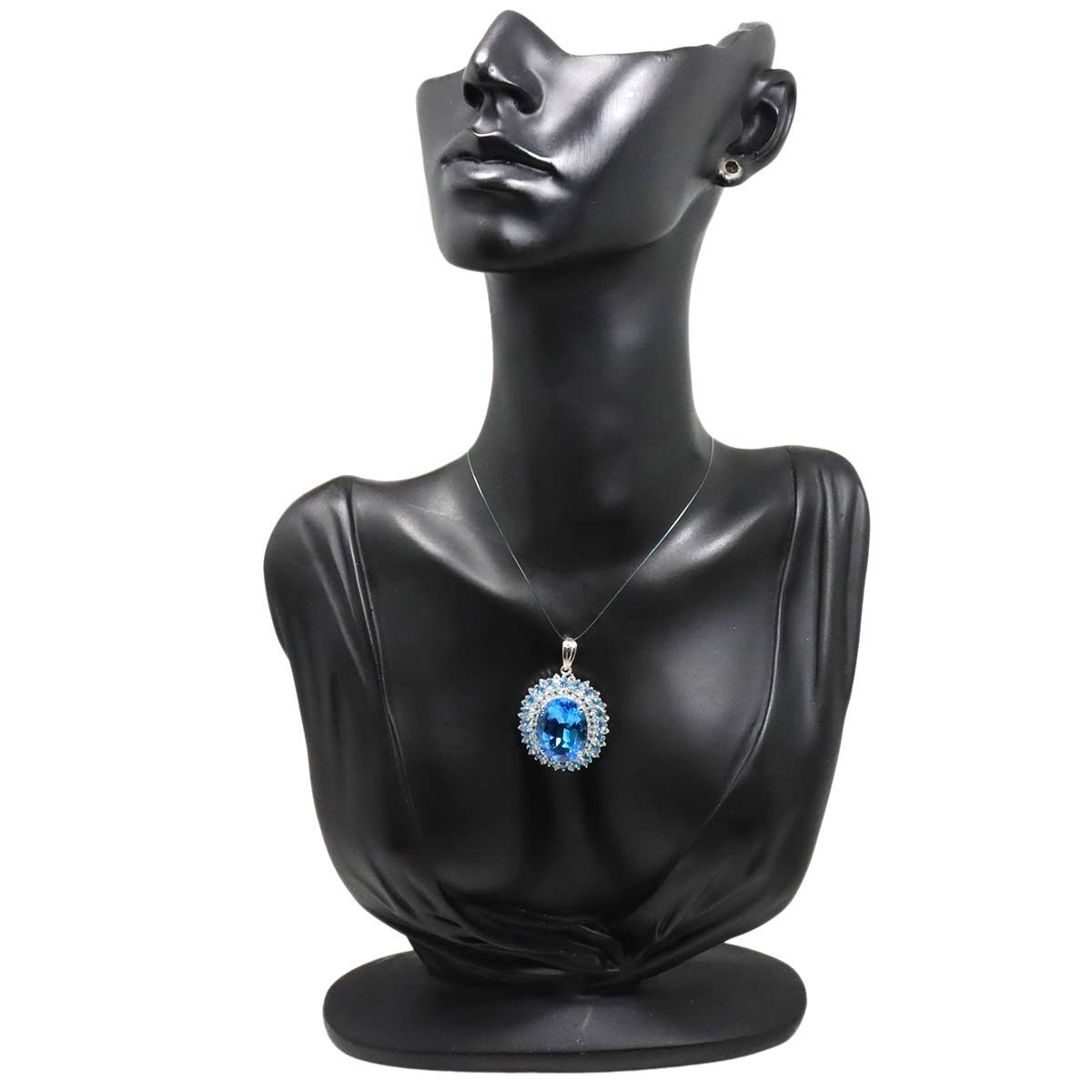ブルートパーズ 25.00ct ペンダント トップ K14 WG ホワイトゴールド