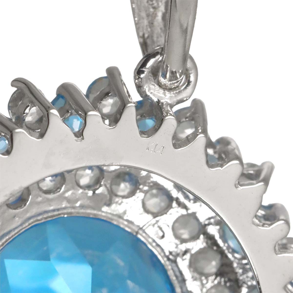 ブルートパーズ 25.00ct ペンダント トップ K14 WG ホワイトゴールド