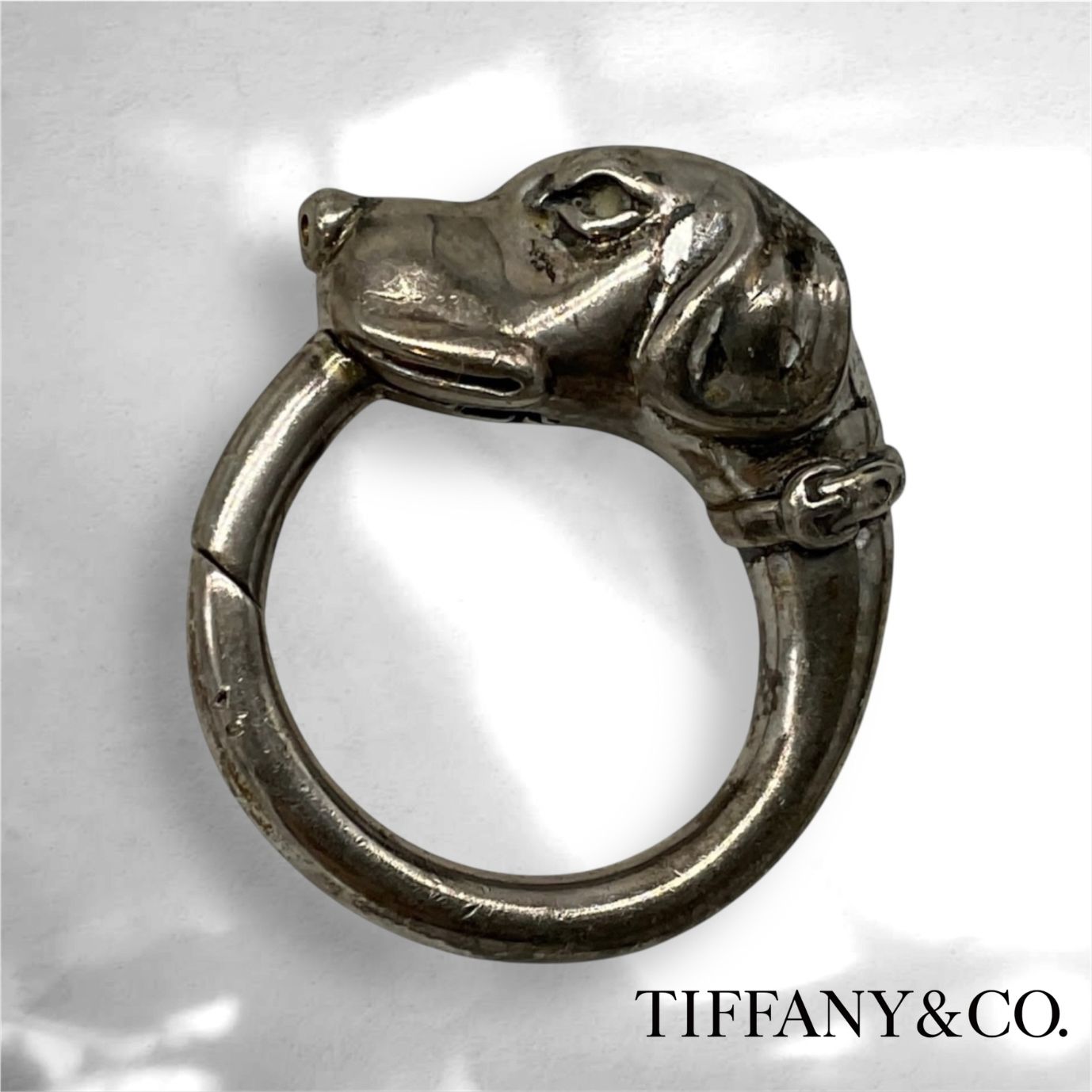 希少 美品 Tiffany&Co. ティファニー ドッグ シルバー ブローチ SV925
