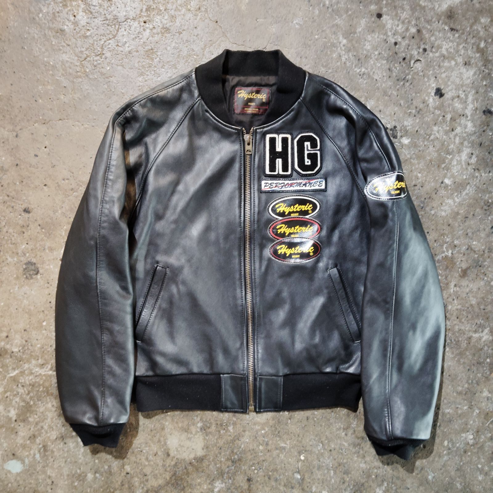 90S HystericGlamourヒステリックグラマー ジャケット 完売品 HYSTERIC GLAMOUR 90s レザーバーシティジャケット ヒステリック