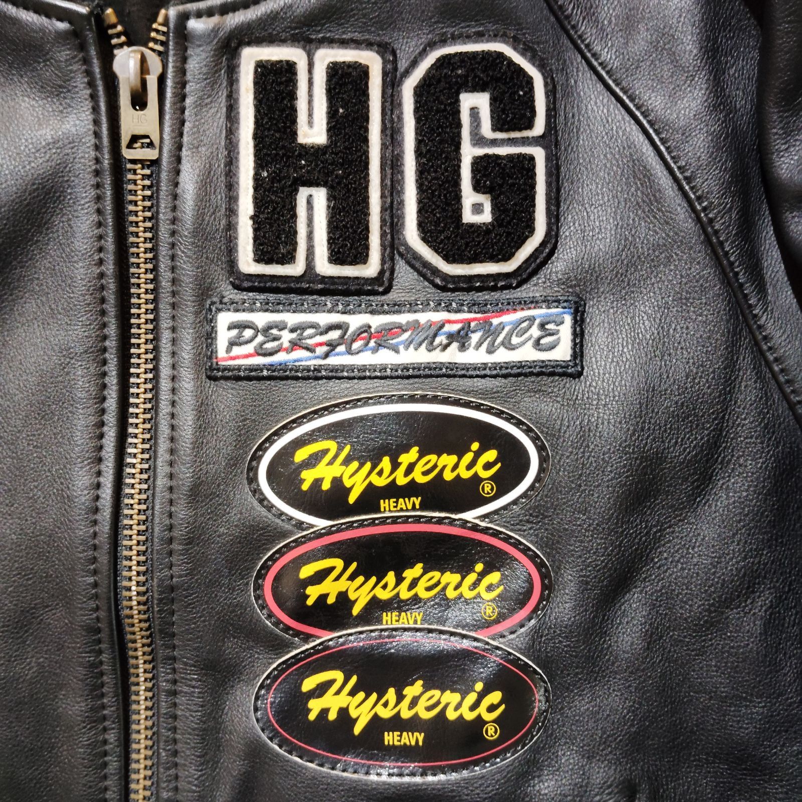 HYSTERIC GLAMOUR 90s レザーバーシティジャケット ヒステリック