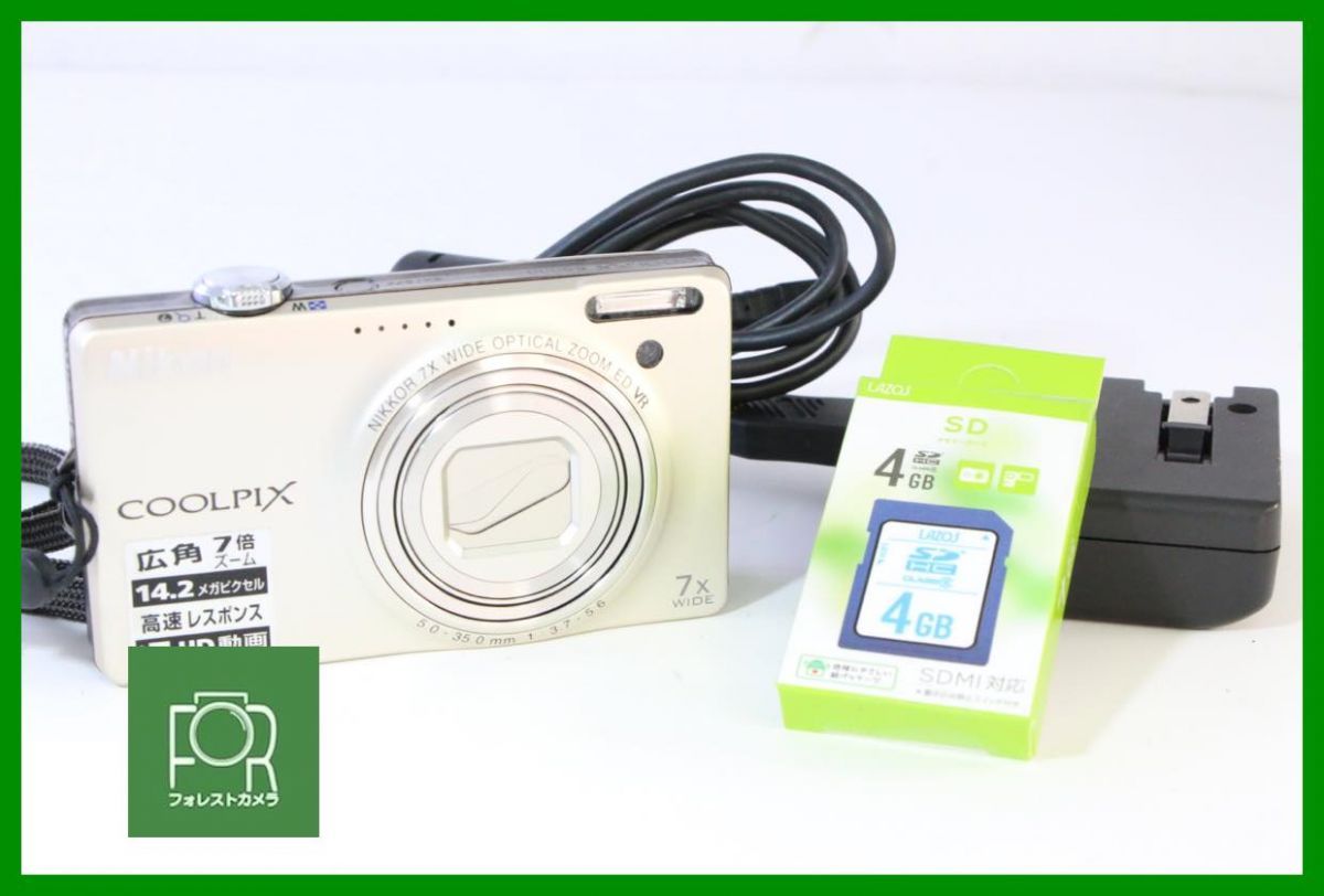 【動作保証・点検済】良品■到着後即使える■Nikon COOLPIX S6000 (20004536)■バッテリー・チャージャー・4GB SDカード付き■AC643