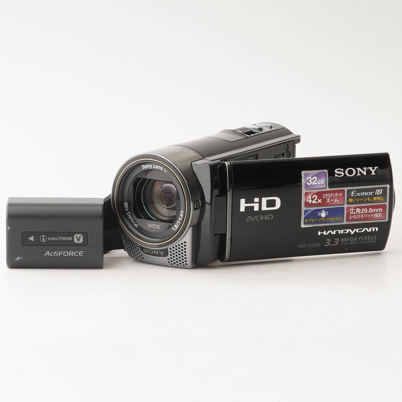 ソニー Sony ハンディカム Handycam HDR-CX180 ブラック 30x 光学