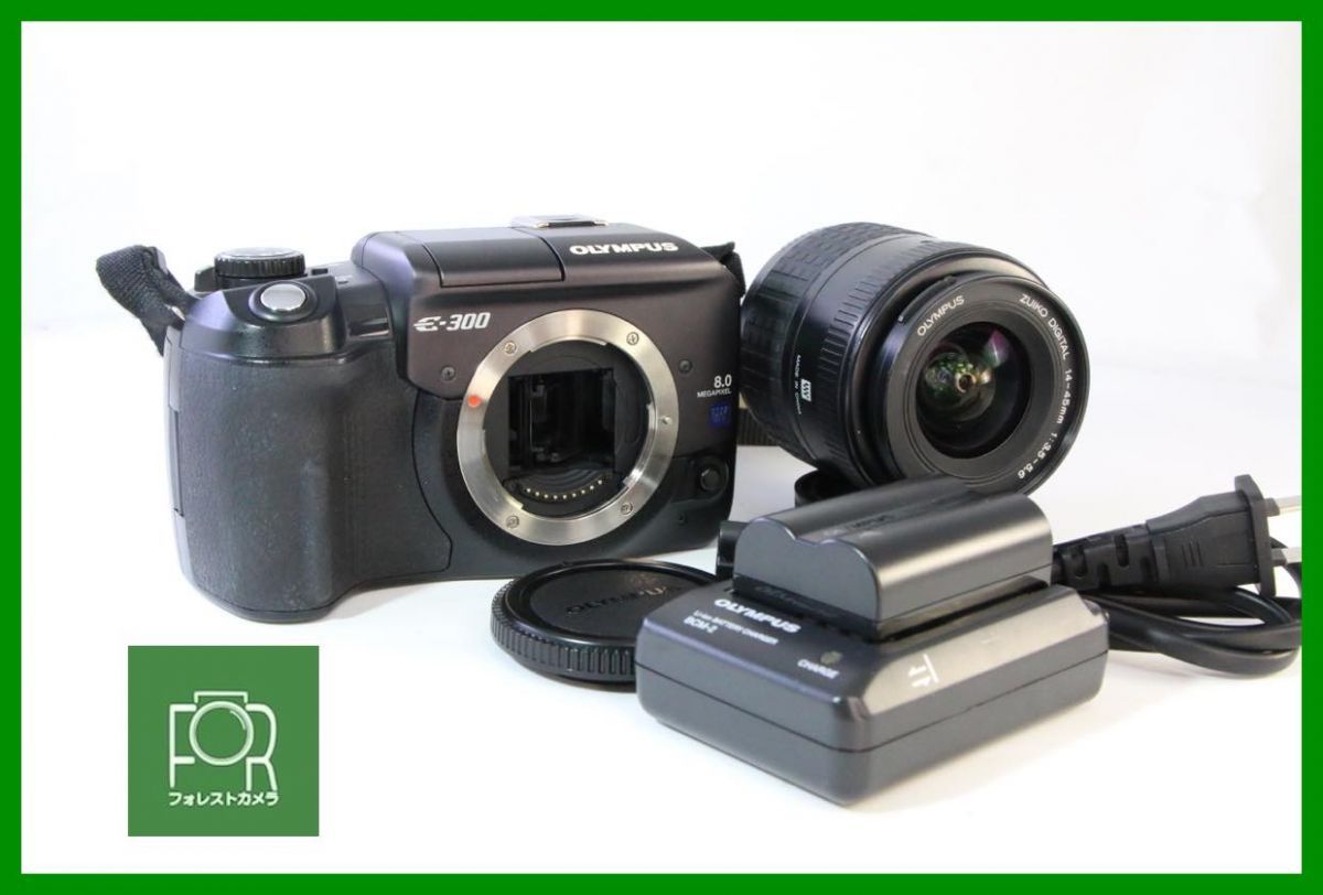 【動作保証・点検済】良品■コダックブルー■OLYMPUS E-300+14-45mm■バッテリー・チャージャー付き■AJ330
