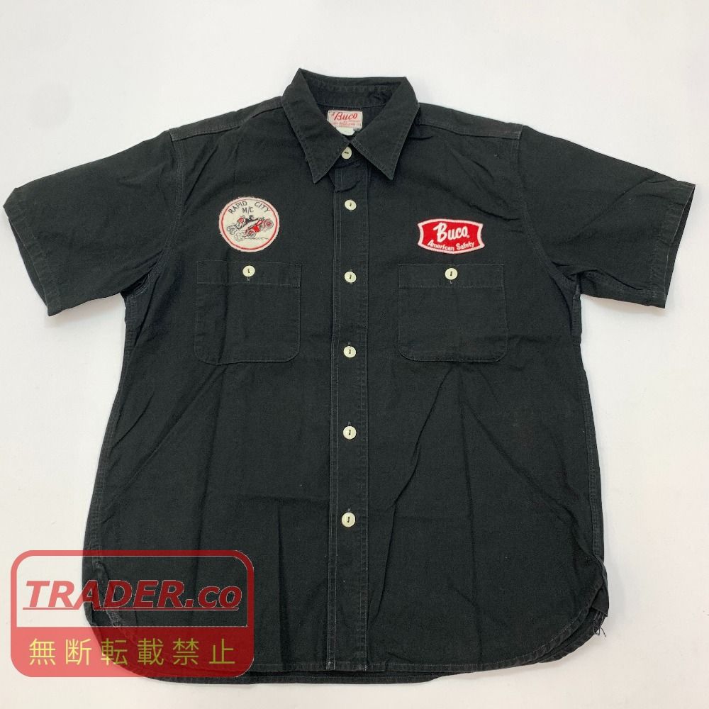 04w7532▽※【中古】The REAL McCOY'S ザリアルマッコイズ BUCO 半袖 カスタムワーク シャツ ブラック サイズ15【八王子店】