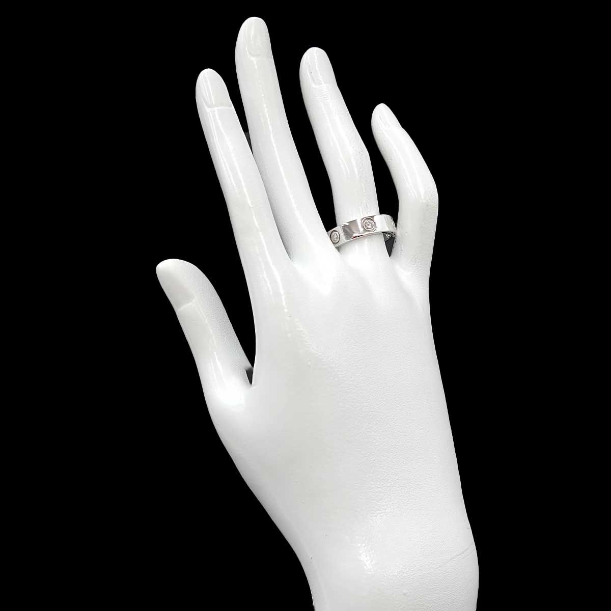 カルティエ Cartier ラブ #57 リング フル ダイヤ K18 WG ホワイト