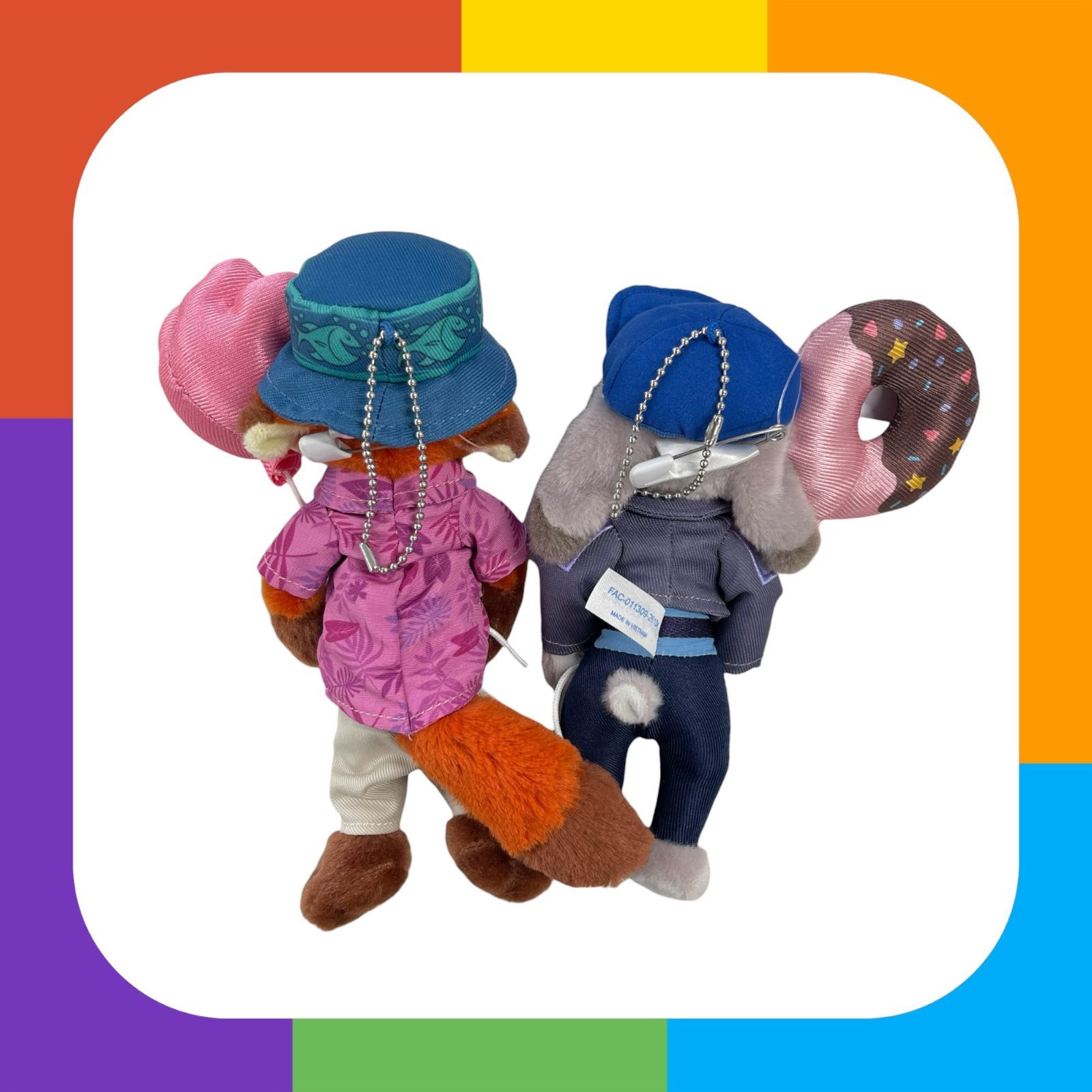 ディズニー ぬいぐるみバッジ【ニック・ワイルド＆ジュディ・ホップス