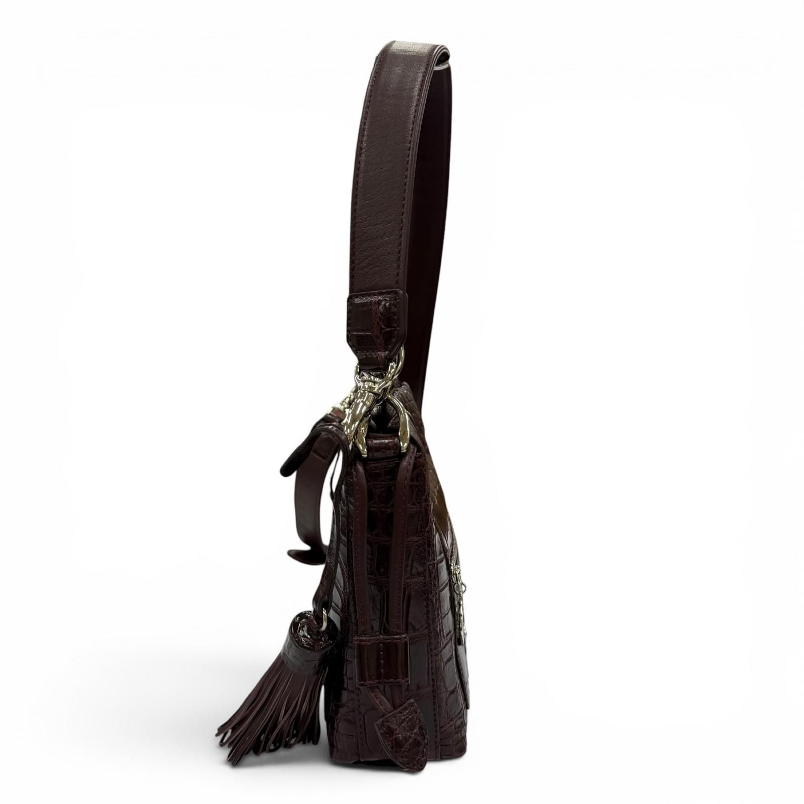 極美品☆BEAUGRAND ボーグラン クロコダイル JRAタグ付 2WAY