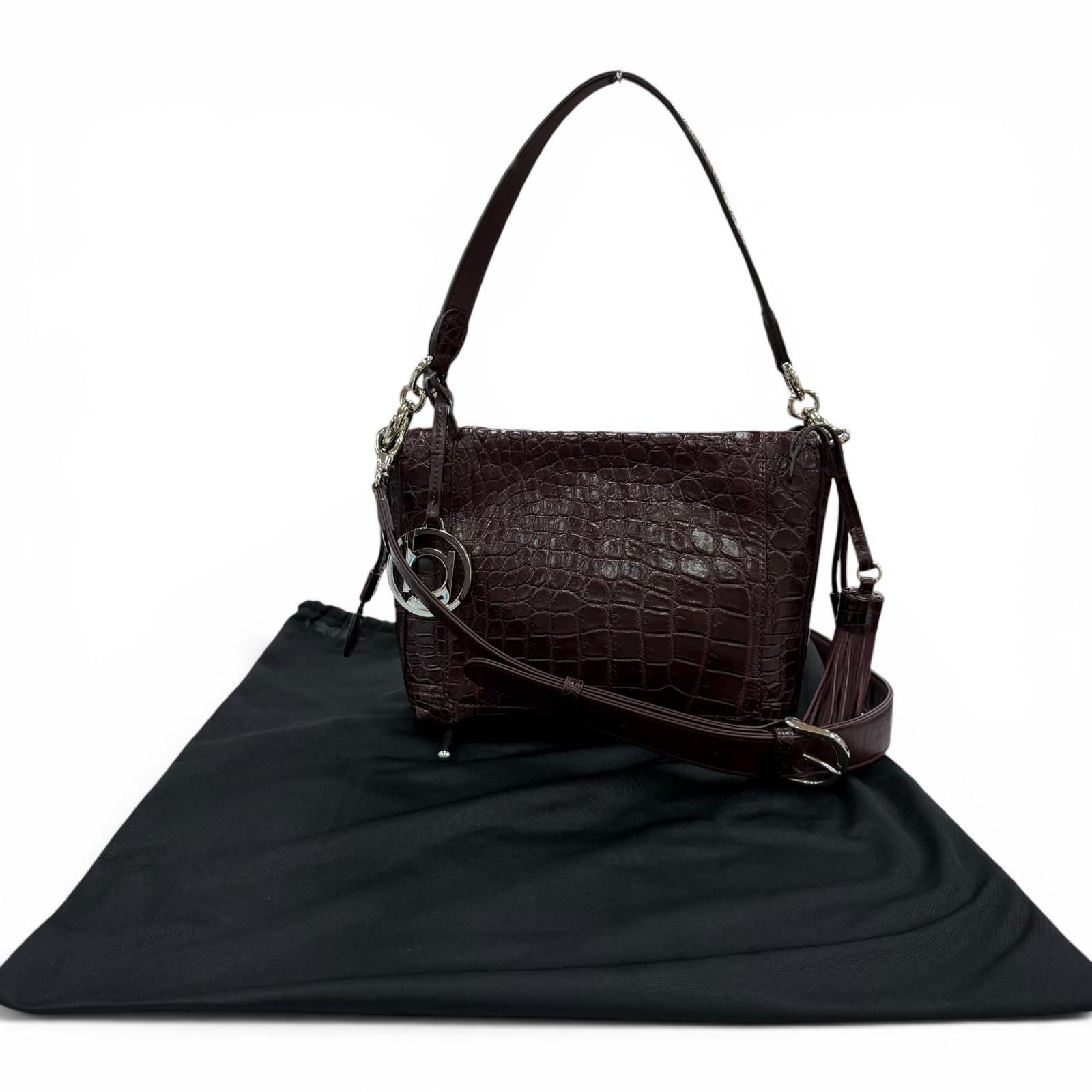 極美品☆BEAUGRAND ボーグラン クロコダイル JRAタグ付 2WAY