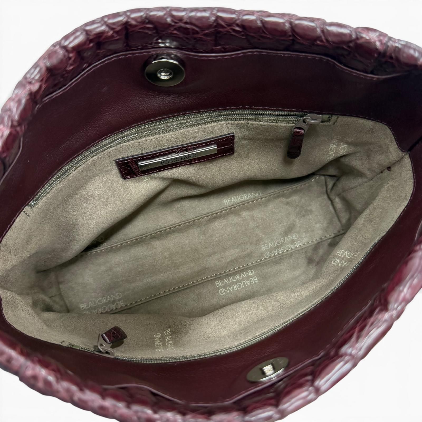 極美品☆BEAUGRAND ボーグラン クロコダイル JRAタグ付 2WAY