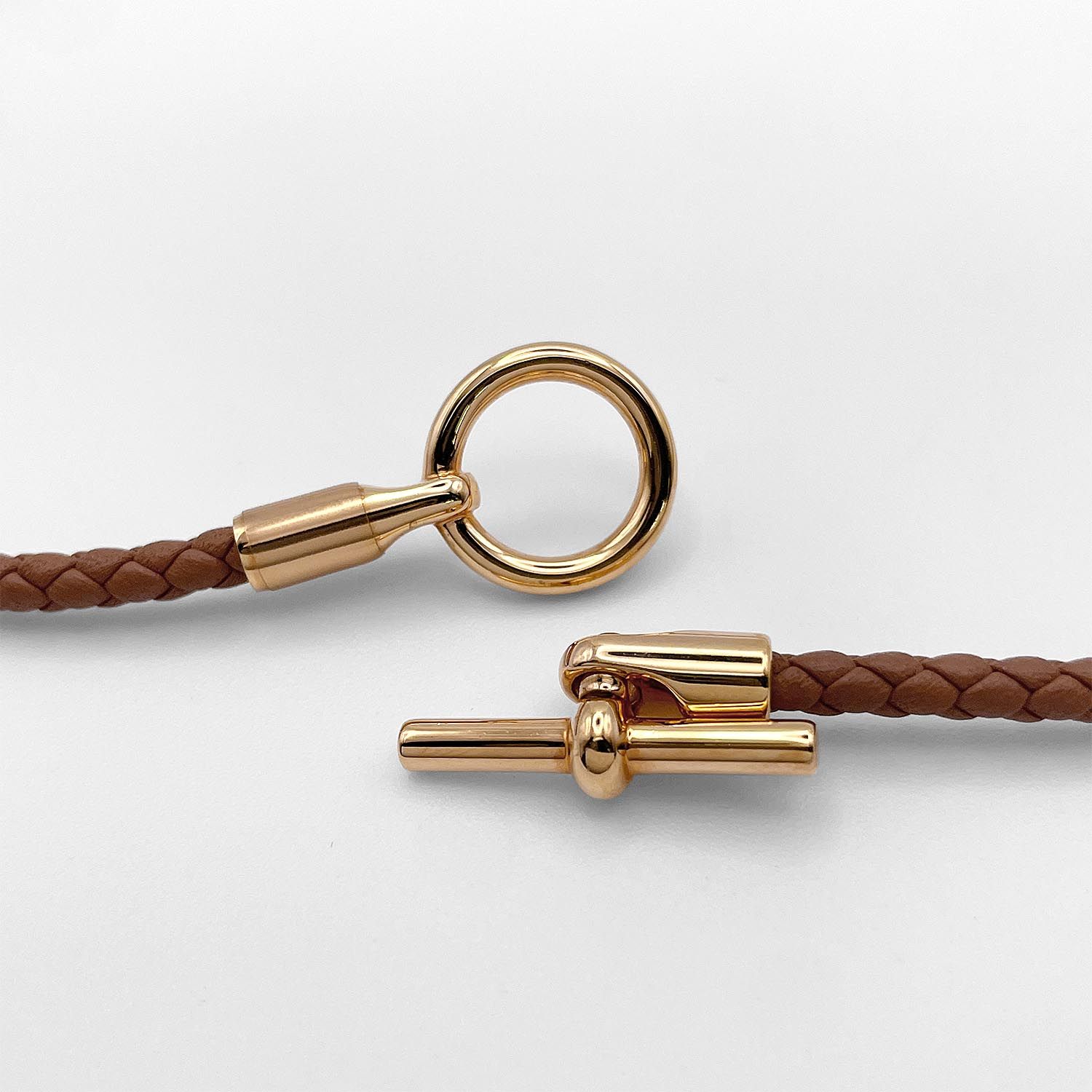 美品❣️ HERMES エルメス グレナン 2連 ゴールド金具ブレスレットブラウン HERMES エルメス グレナン ドゥブルトゥール ブレスレット 2連