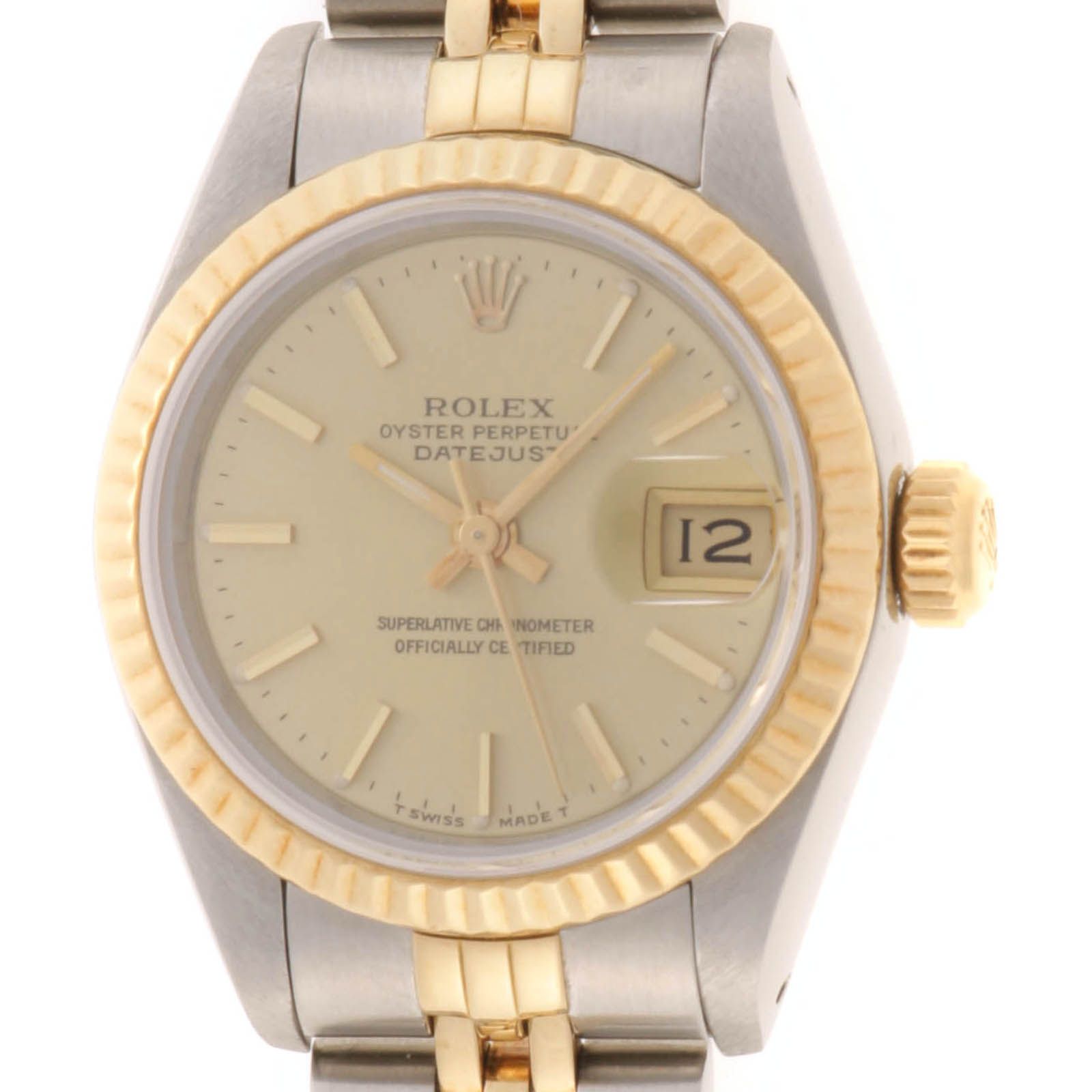 ROLEX ロレックス デイトジャスト 69173 時計 自動巻き ステンレス/イエローゴールド シャンパンゴールド レディース 2148104178329【中古】207