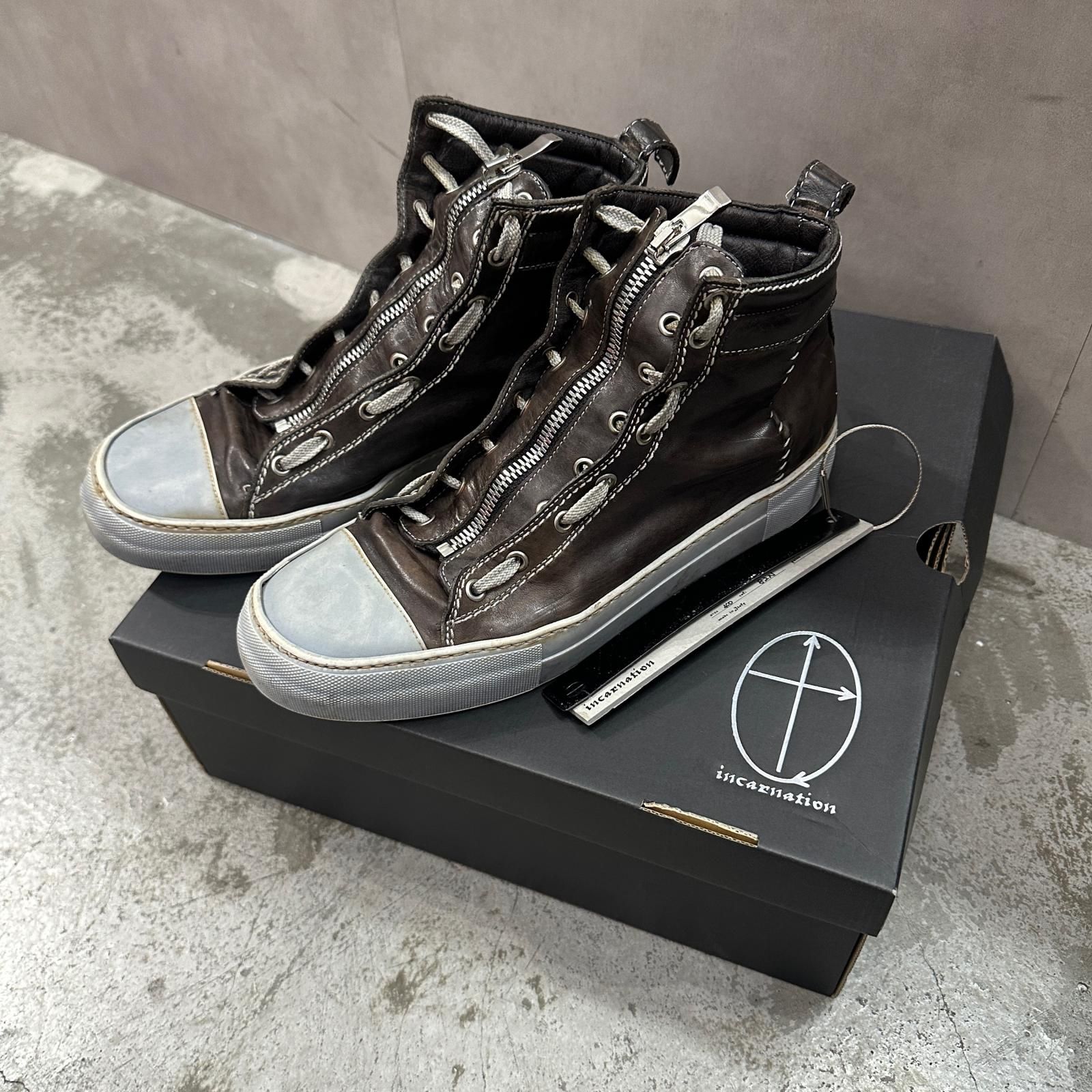 incarnation Horse Leather Sneaker ZiP Front フロントジップ